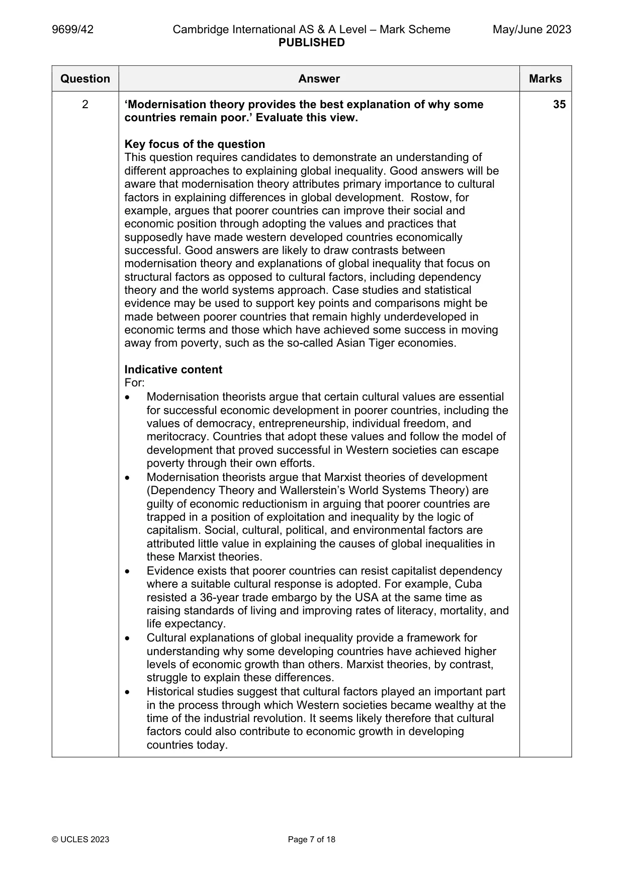 Mark scheme, page 7 of 18