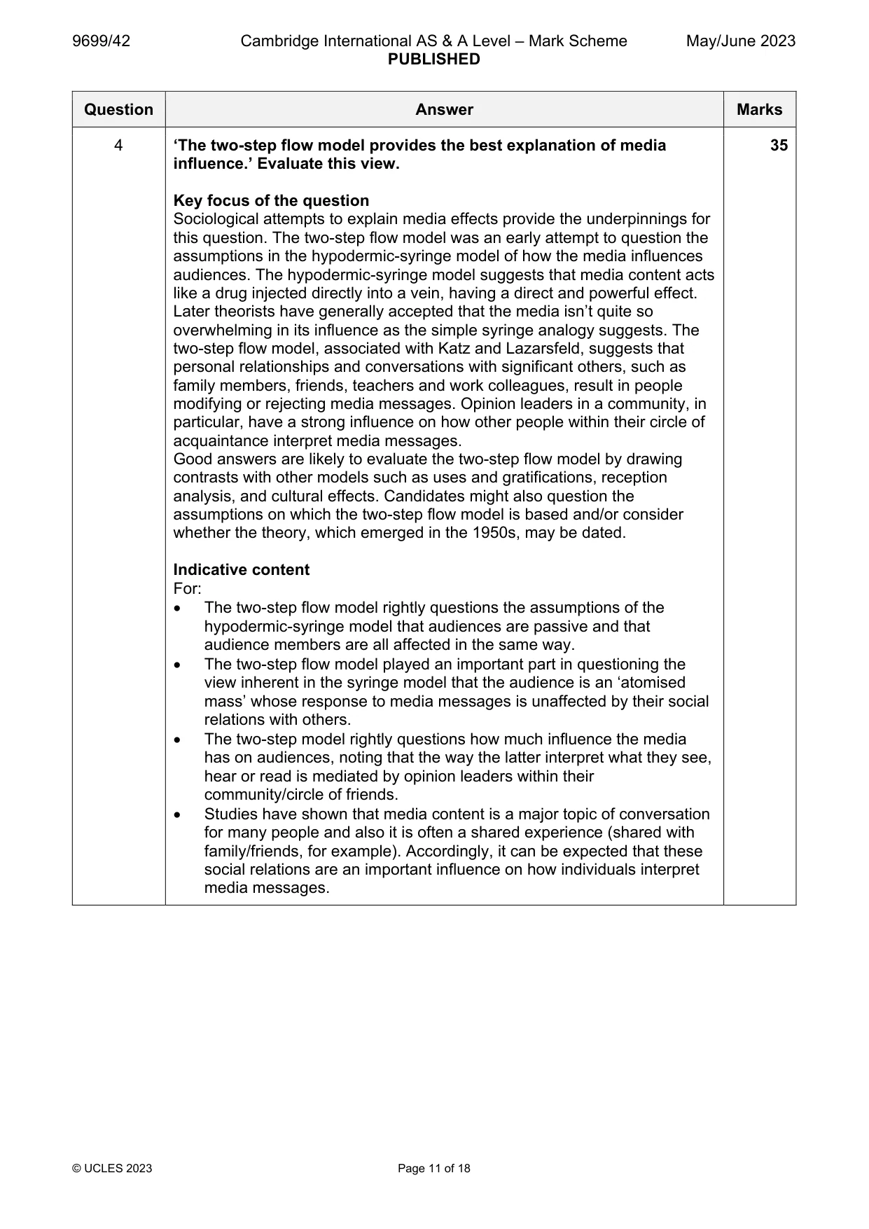 Mark scheme, page 11 of 18