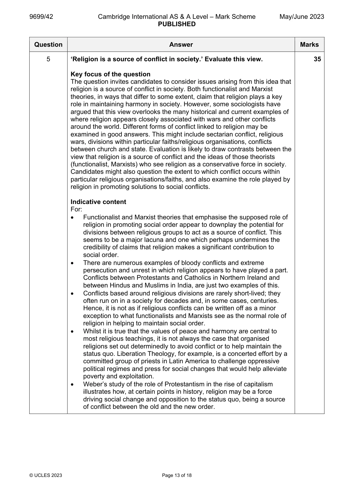 Mark scheme, page 13 of 18