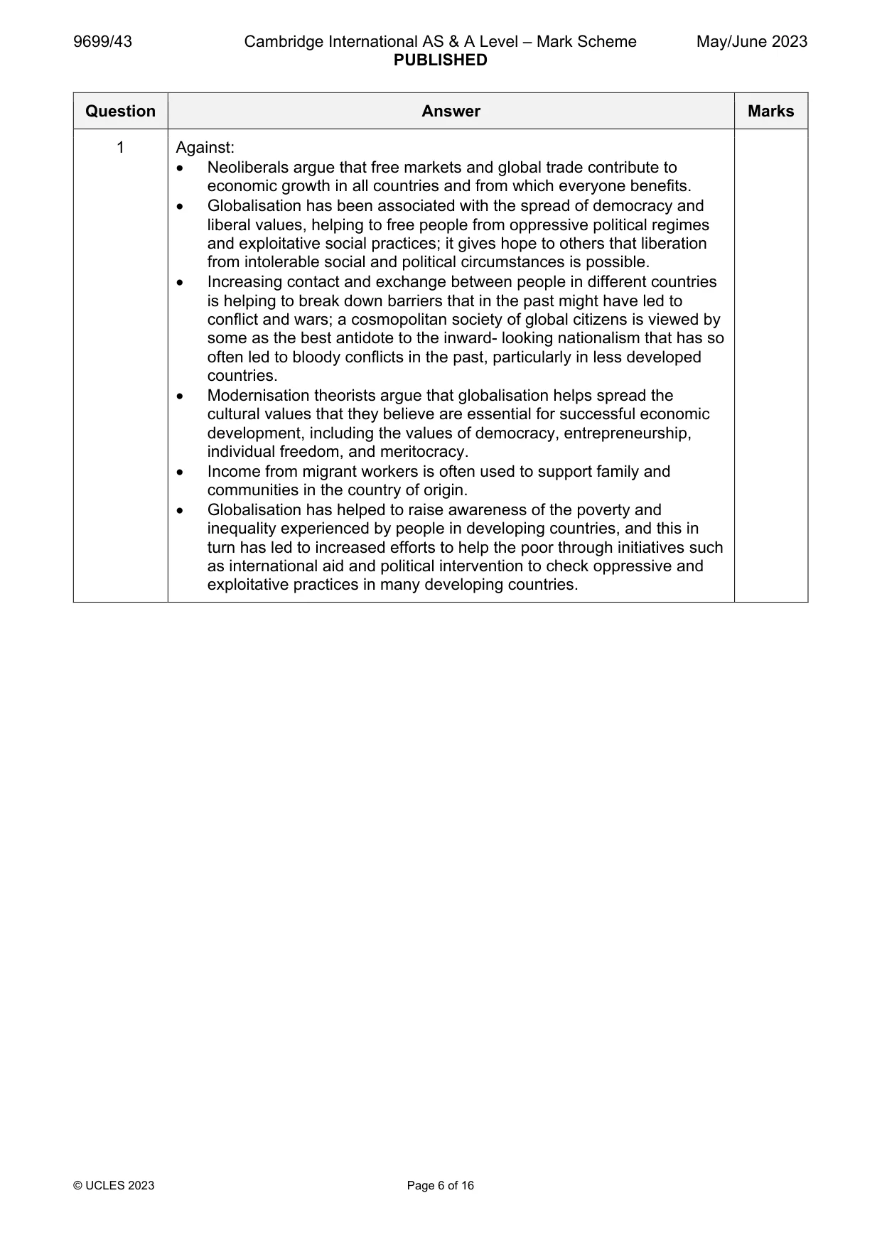 Mark scheme, page 6 of 16