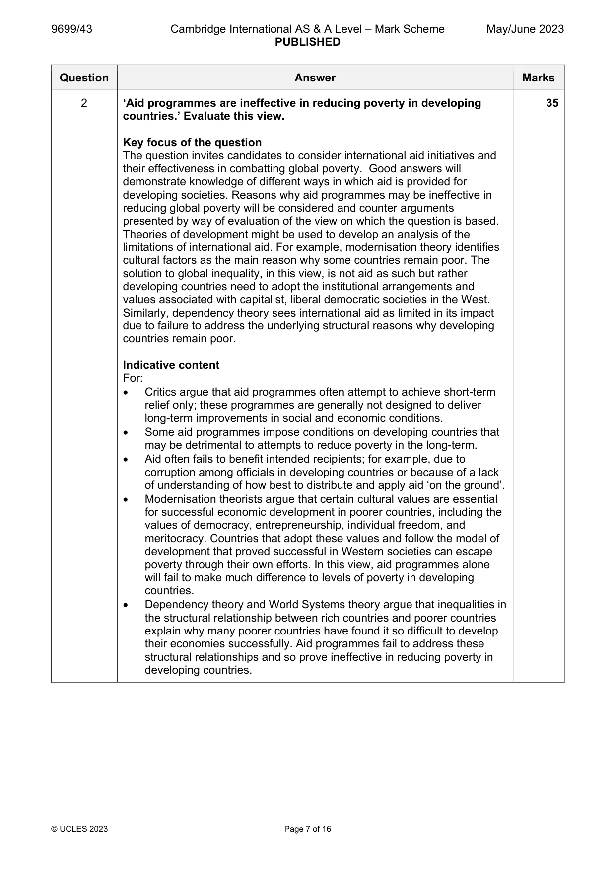 Mark scheme, page 7 of 16
