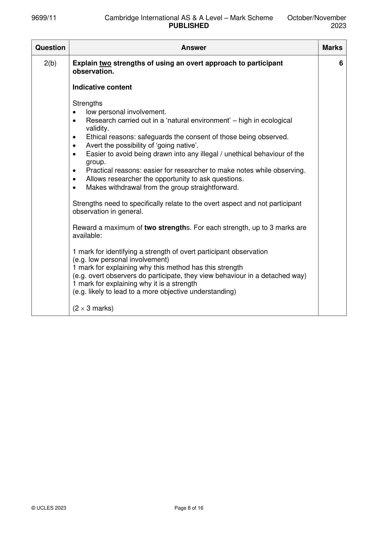 Mark scheme, page 8 of 16