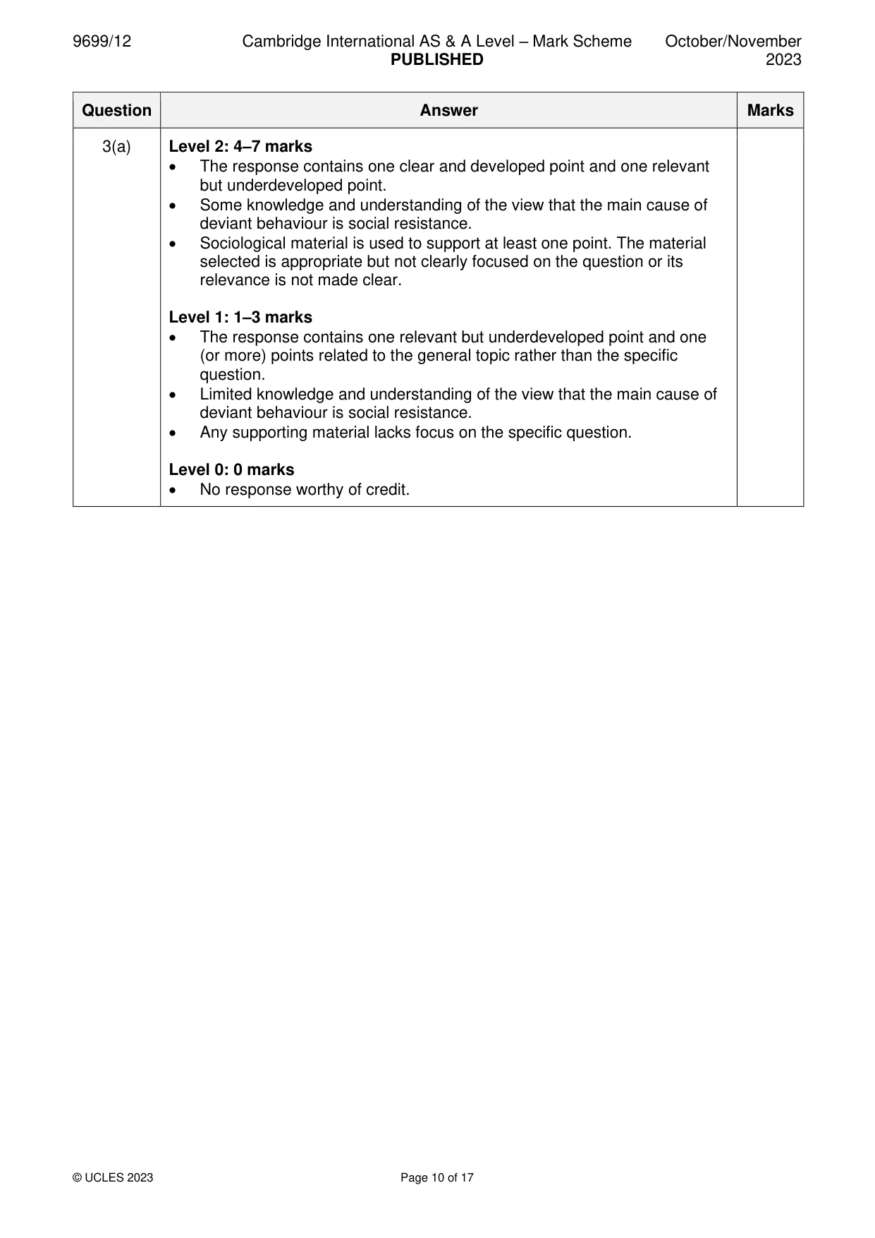 Mark scheme, page 10 of 17