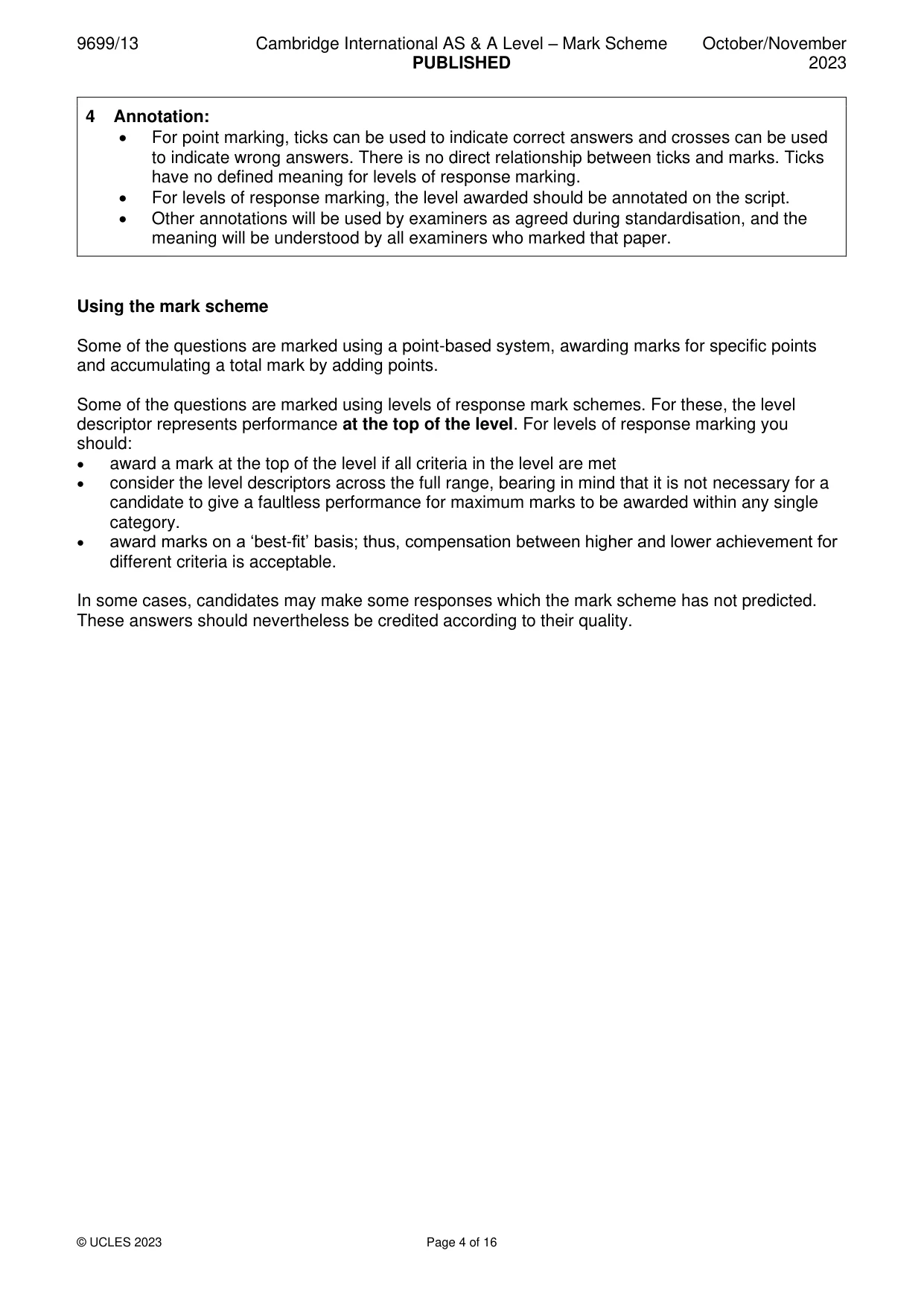 Mark scheme, page 4 of 16