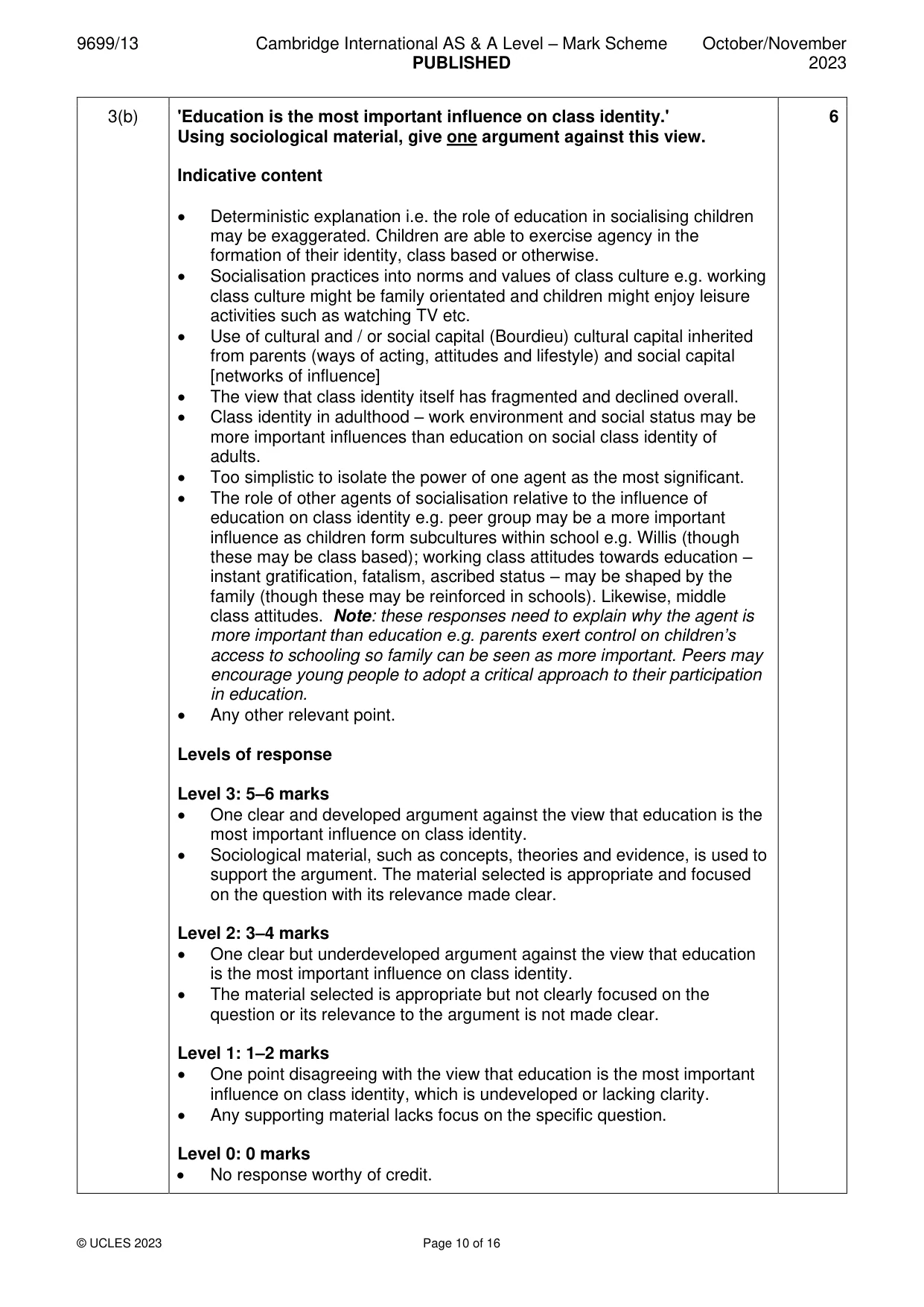 Mark scheme, page 10 of 16