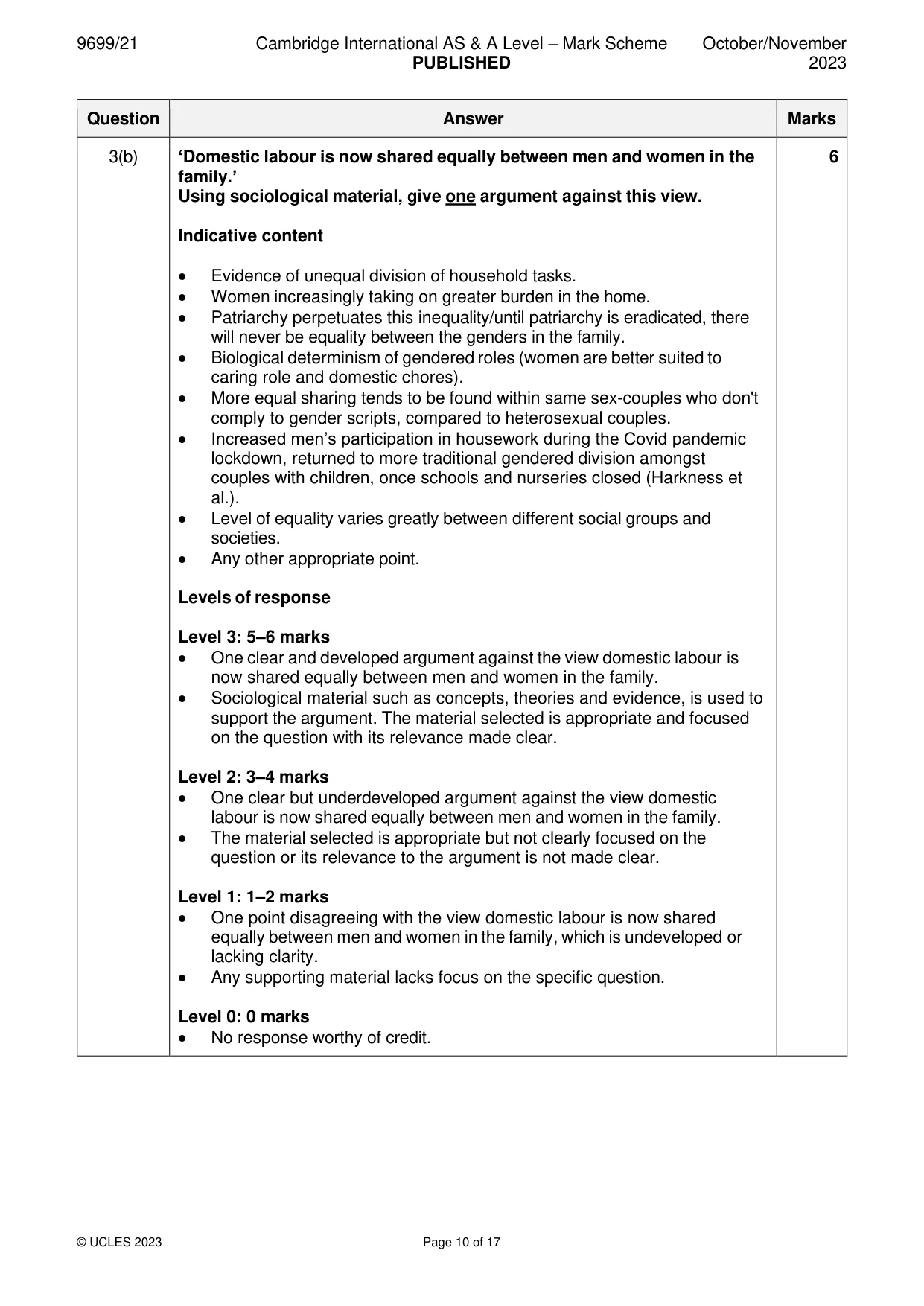 Mark scheme, page 10 of 17