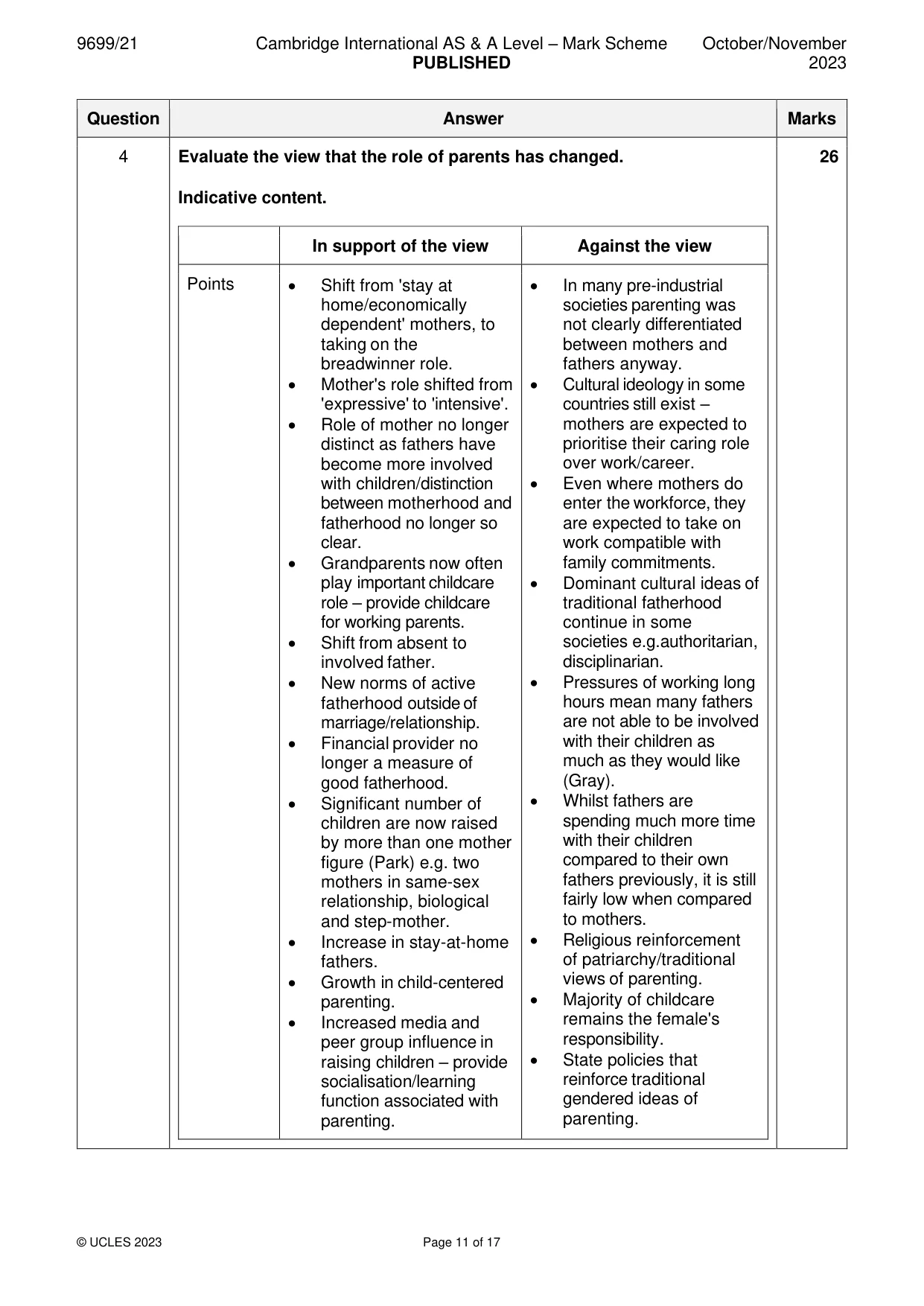 Mark scheme, page 11 of 17