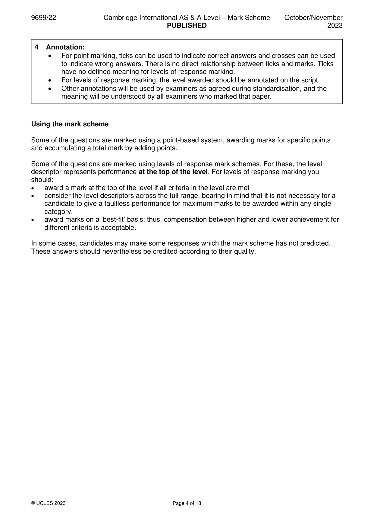 Mark scheme, page 4 of 18