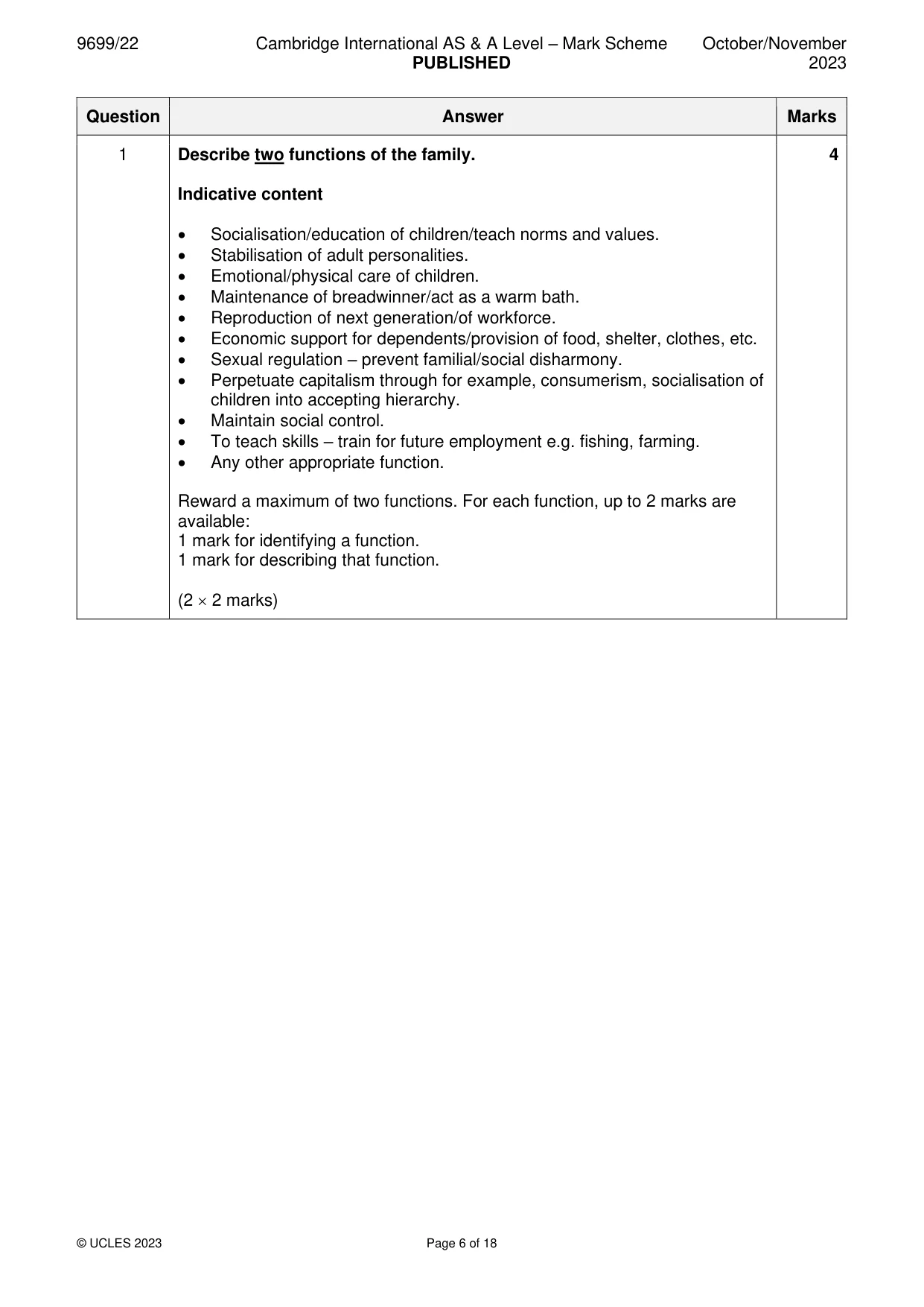 Mark scheme, page 6 of 18
