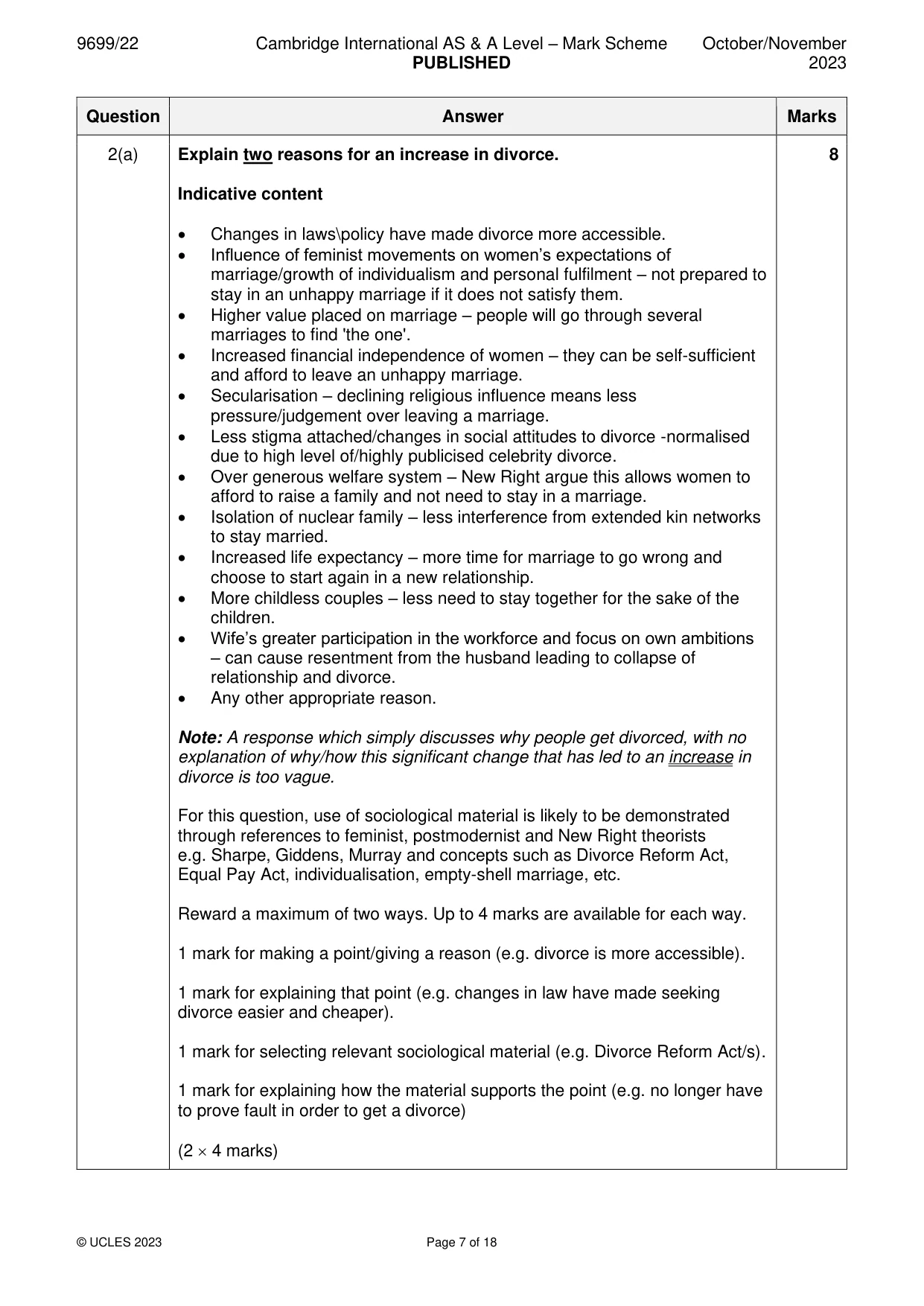Mark scheme, page 7 of 18