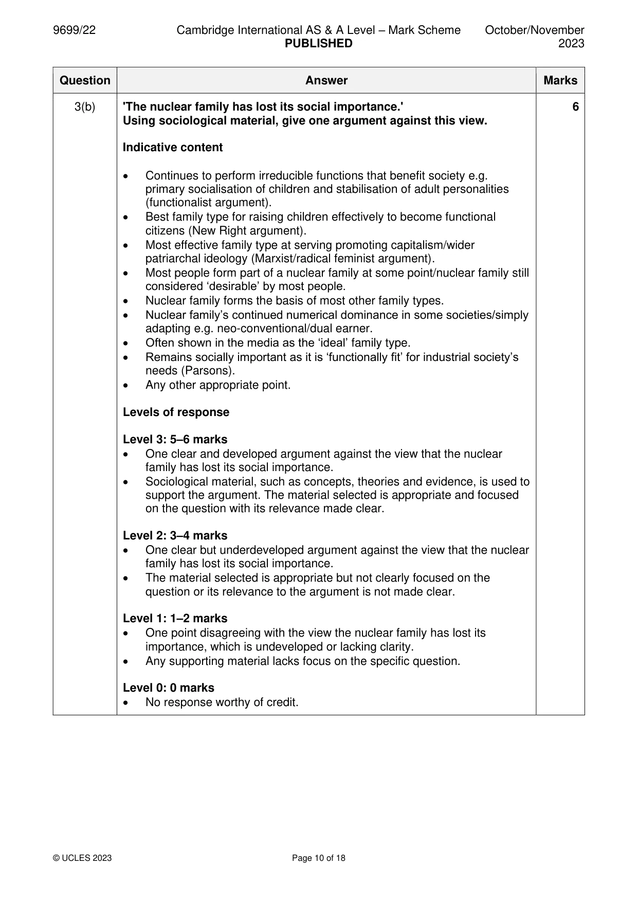 Mark scheme, page 10 of 18