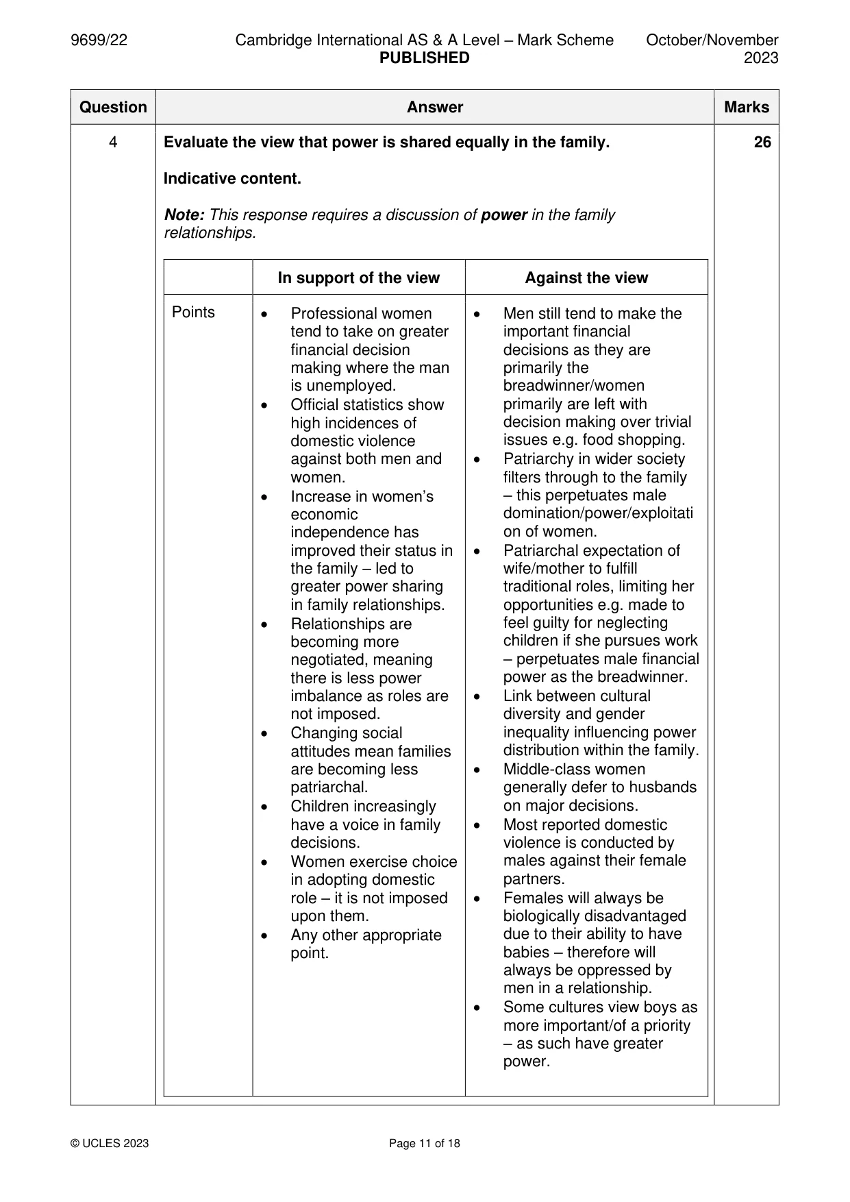 Mark scheme, page 11 of 18
