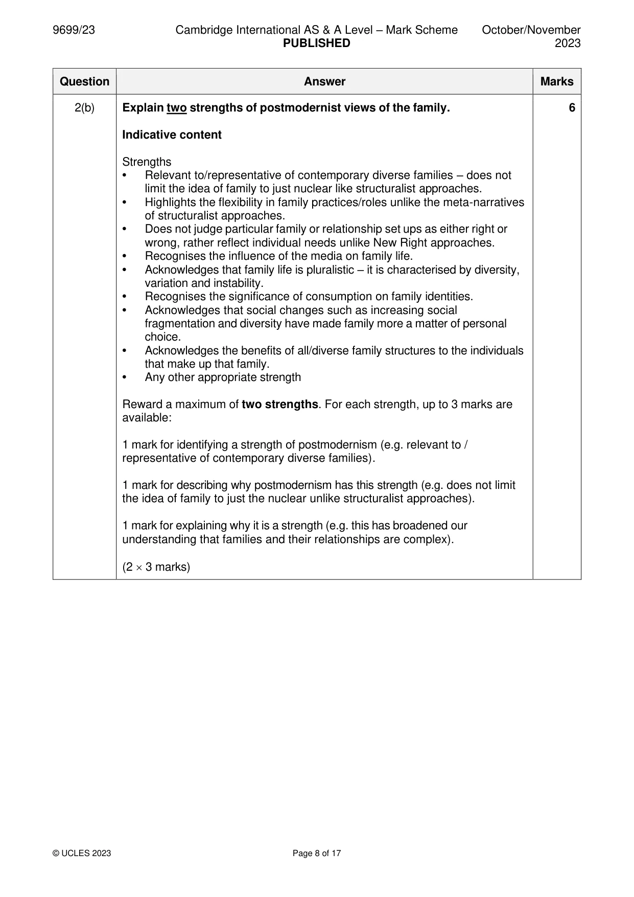 Mark scheme, page 8 of 17