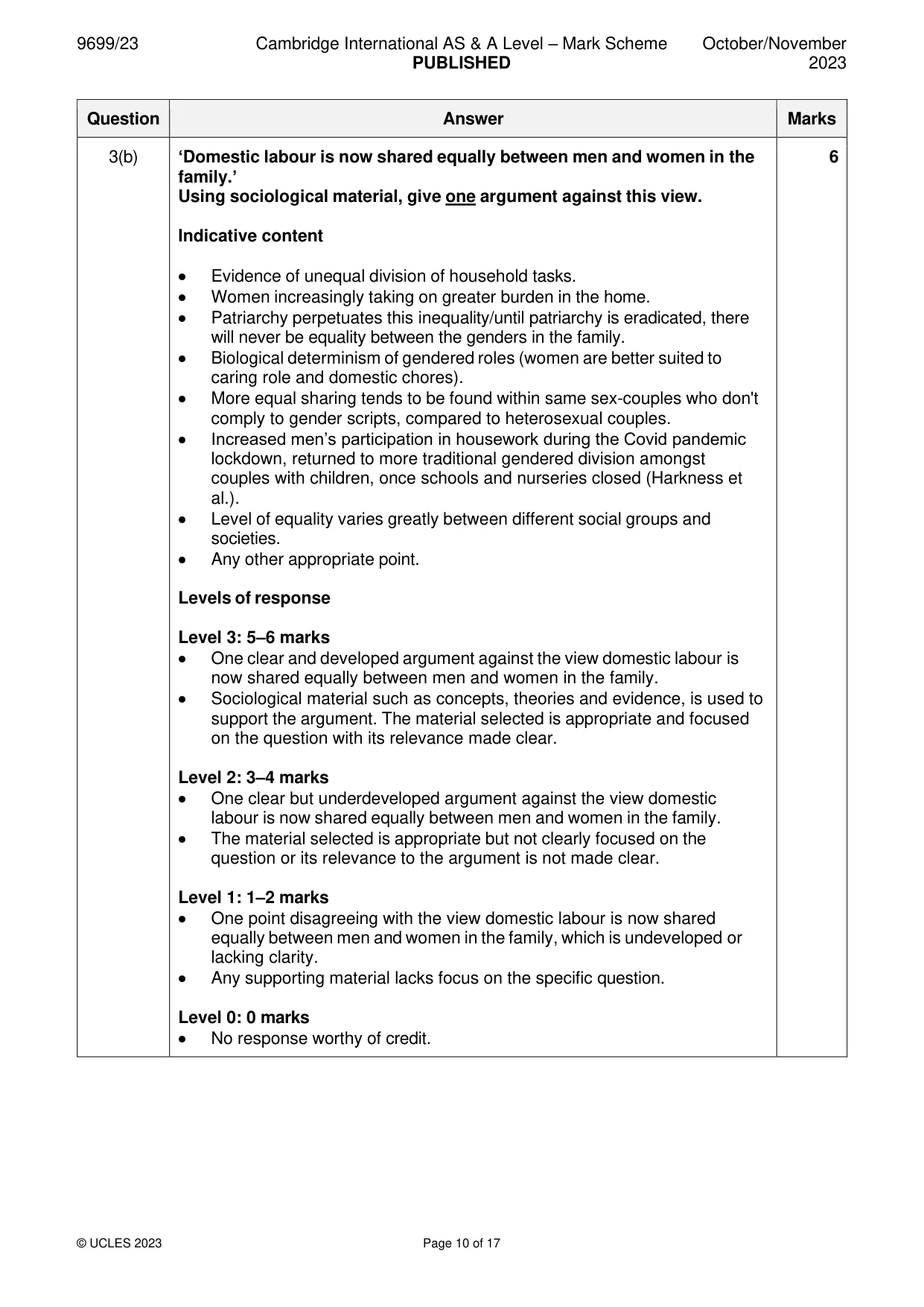Mark scheme, page 10 of 17