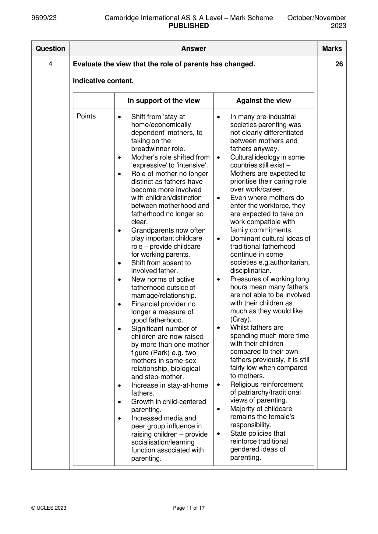 Mark scheme, page 11 of 17