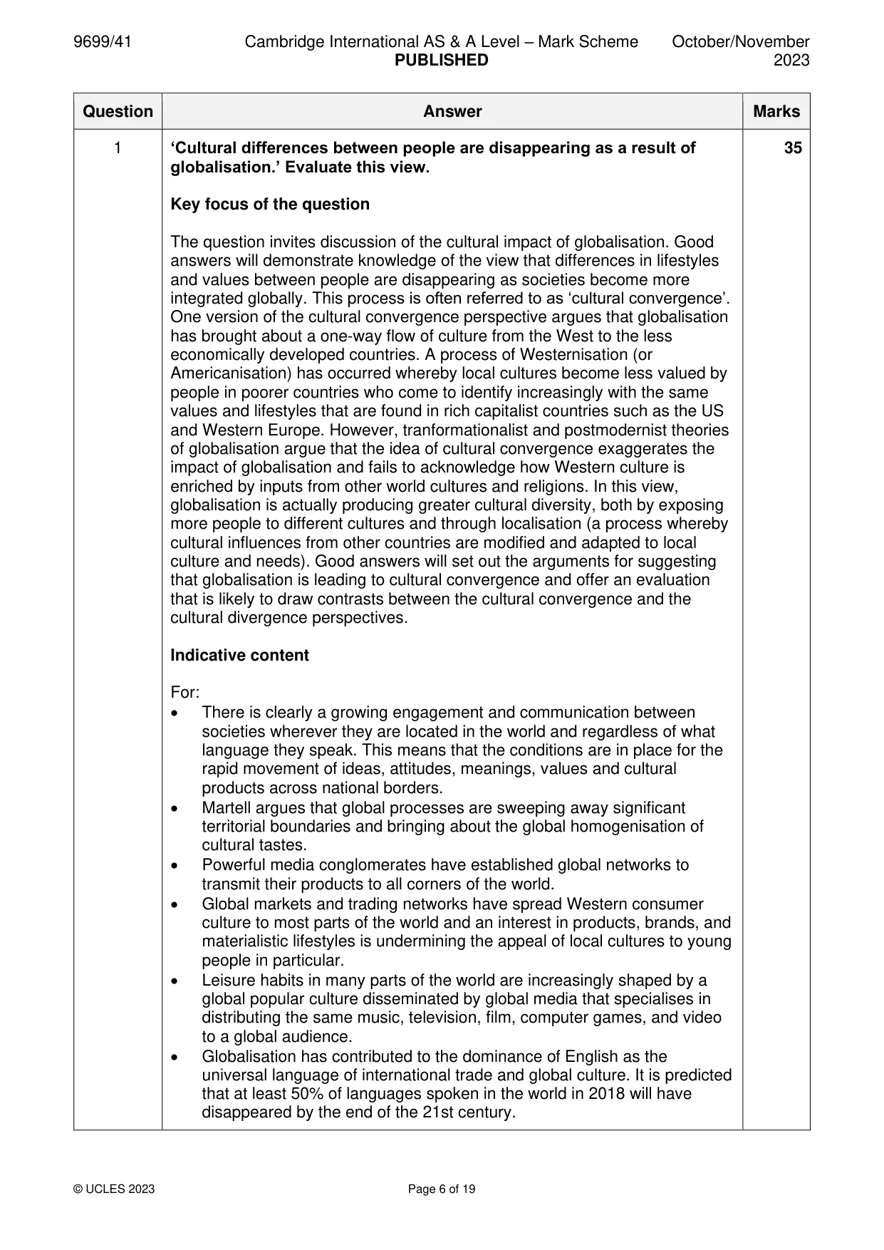 Mark scheme, page 6 of 19