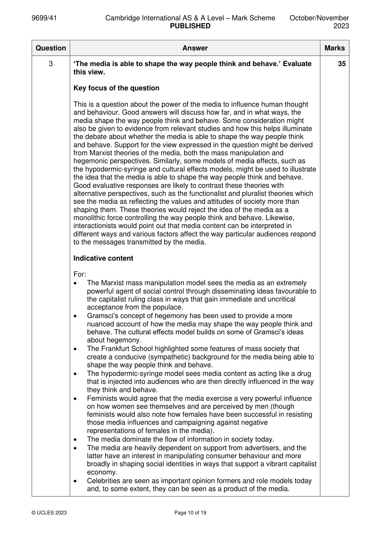 Mark scheme, page 10 of 19