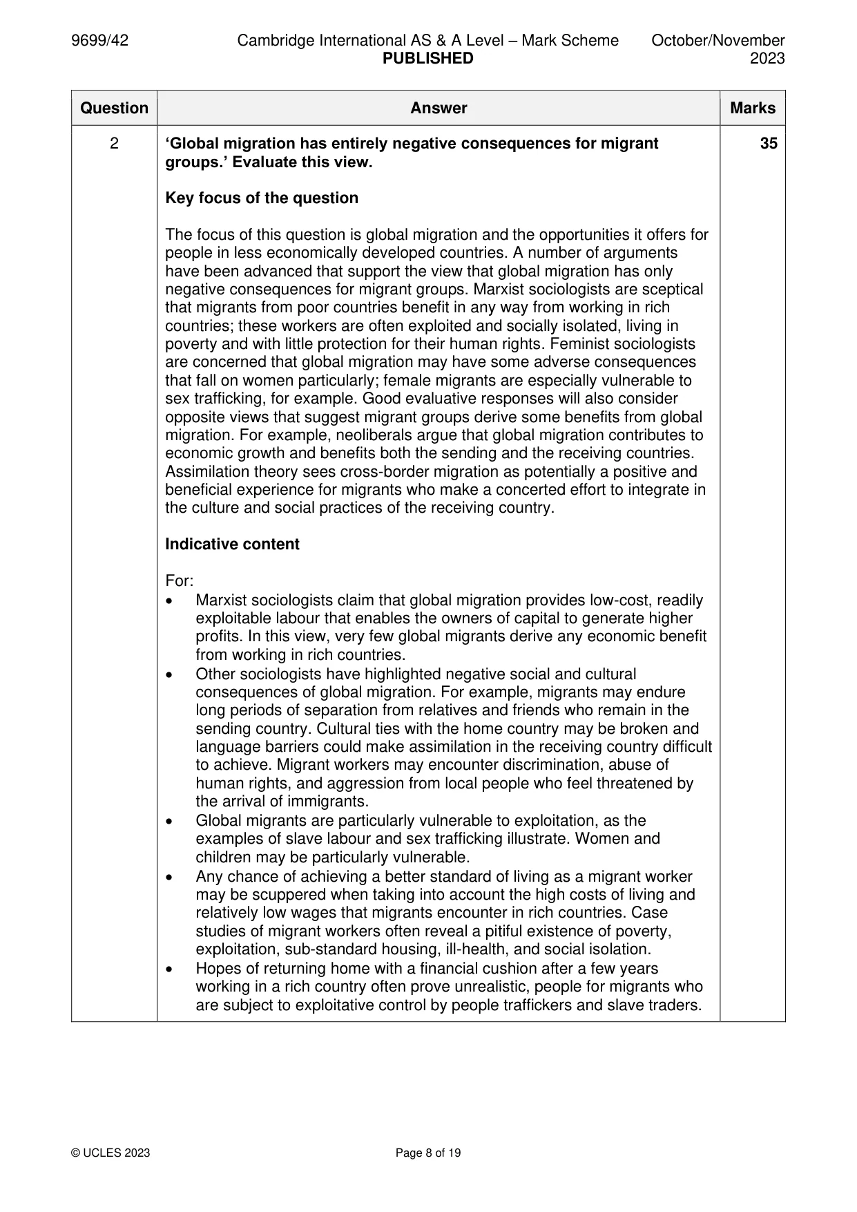 Mark scheme, page 8 of 19