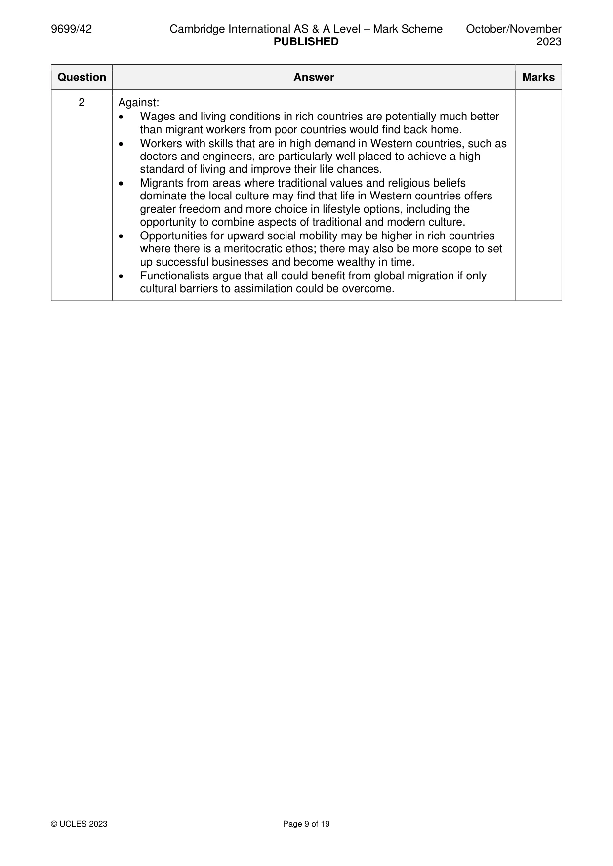 Mark scheme, page 9 of 19