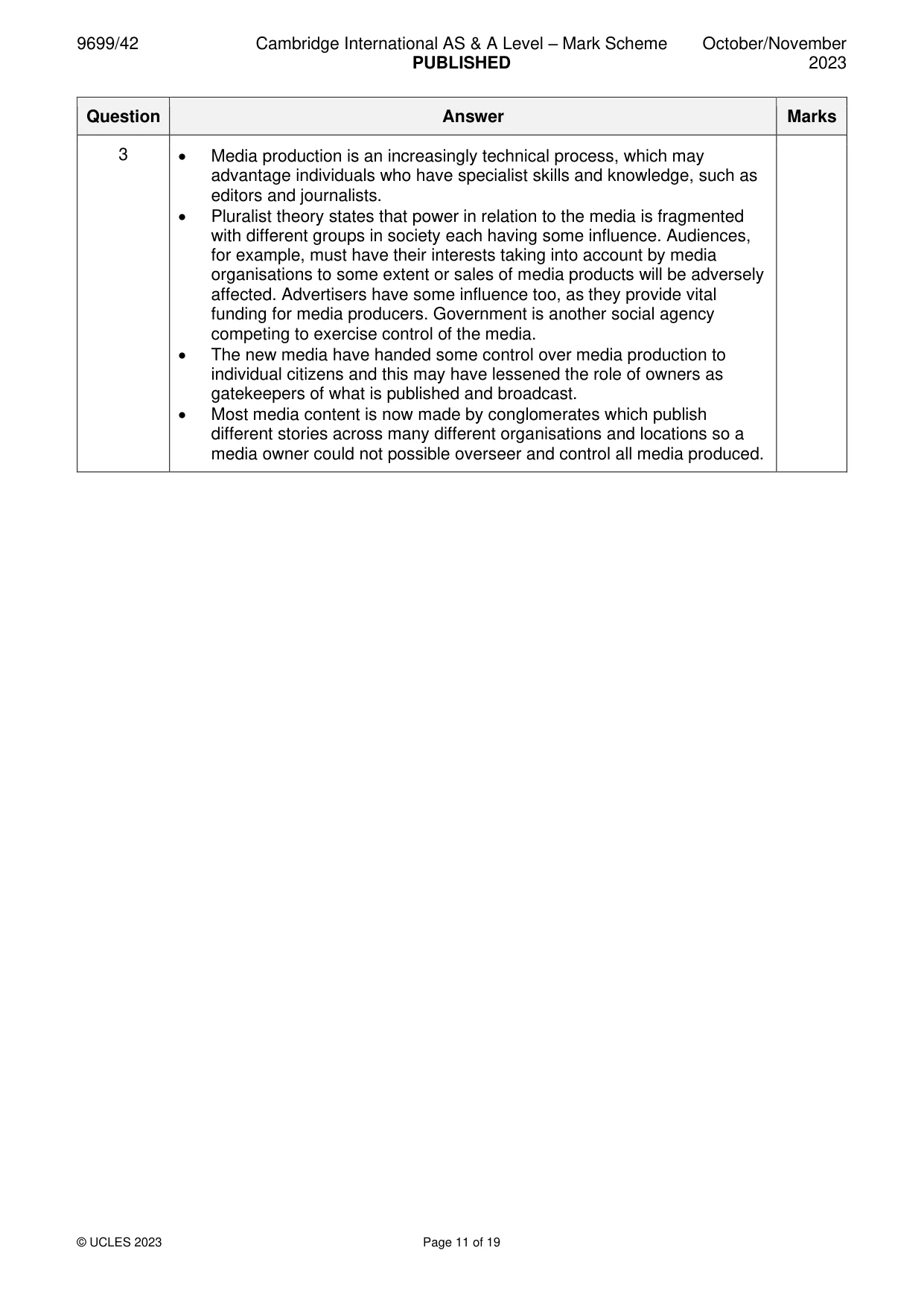 Mark scheme, page 11 of 19