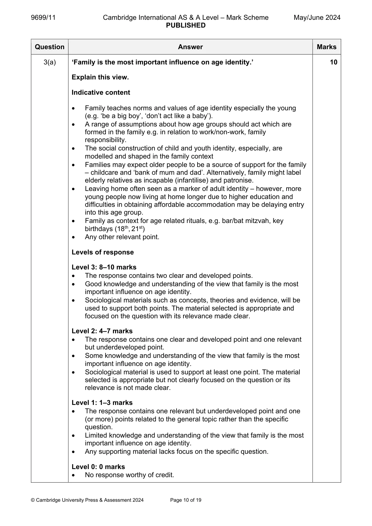 Mark scheme, page 10 of 19
