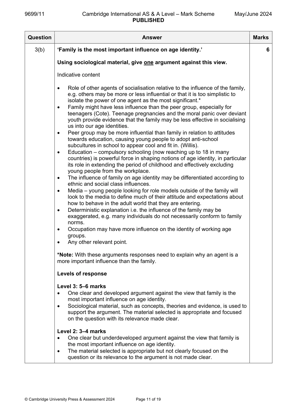 Mark scheme, page 11 of 19