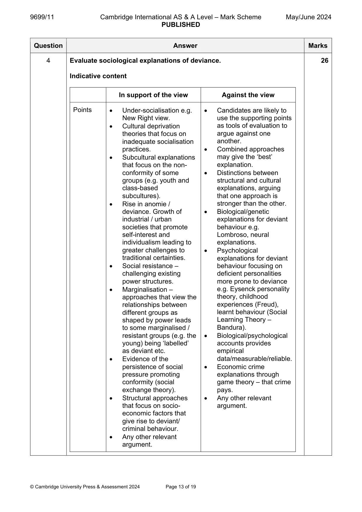 Mark scheme, page 13 of 19