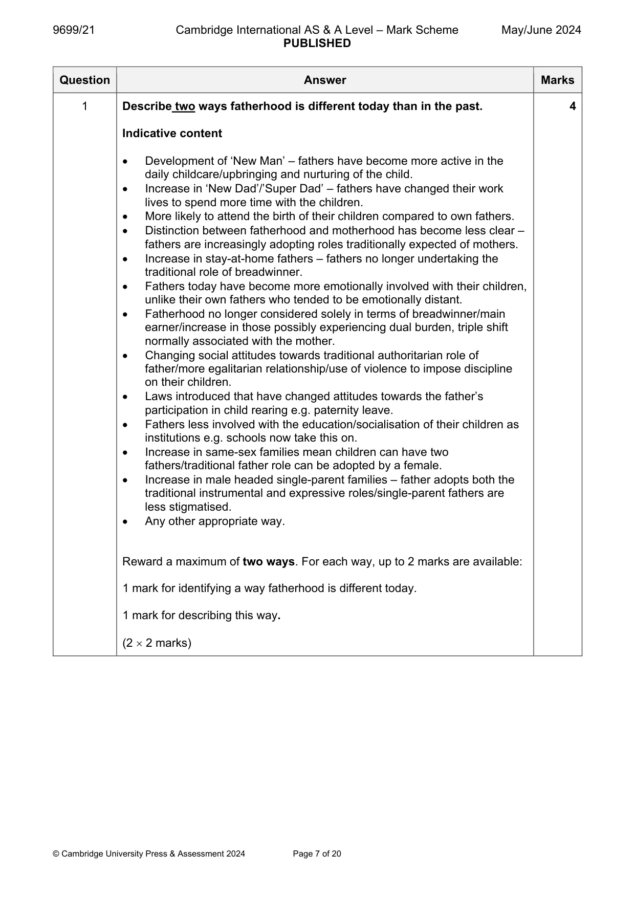 Mark scheme, page 7 of 20