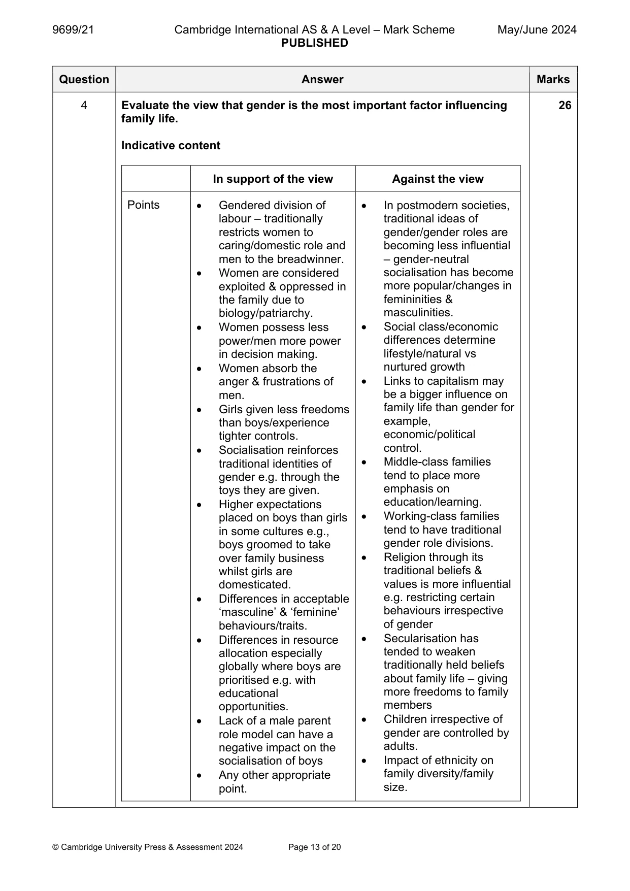 Mark scheme, page 13 of 20