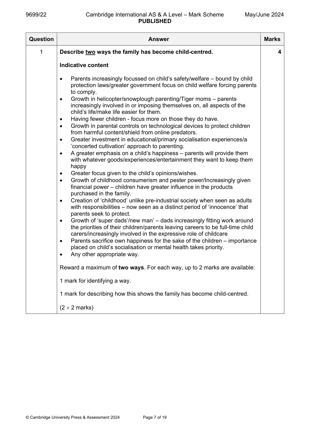 Mark scheme, page 7 of 19