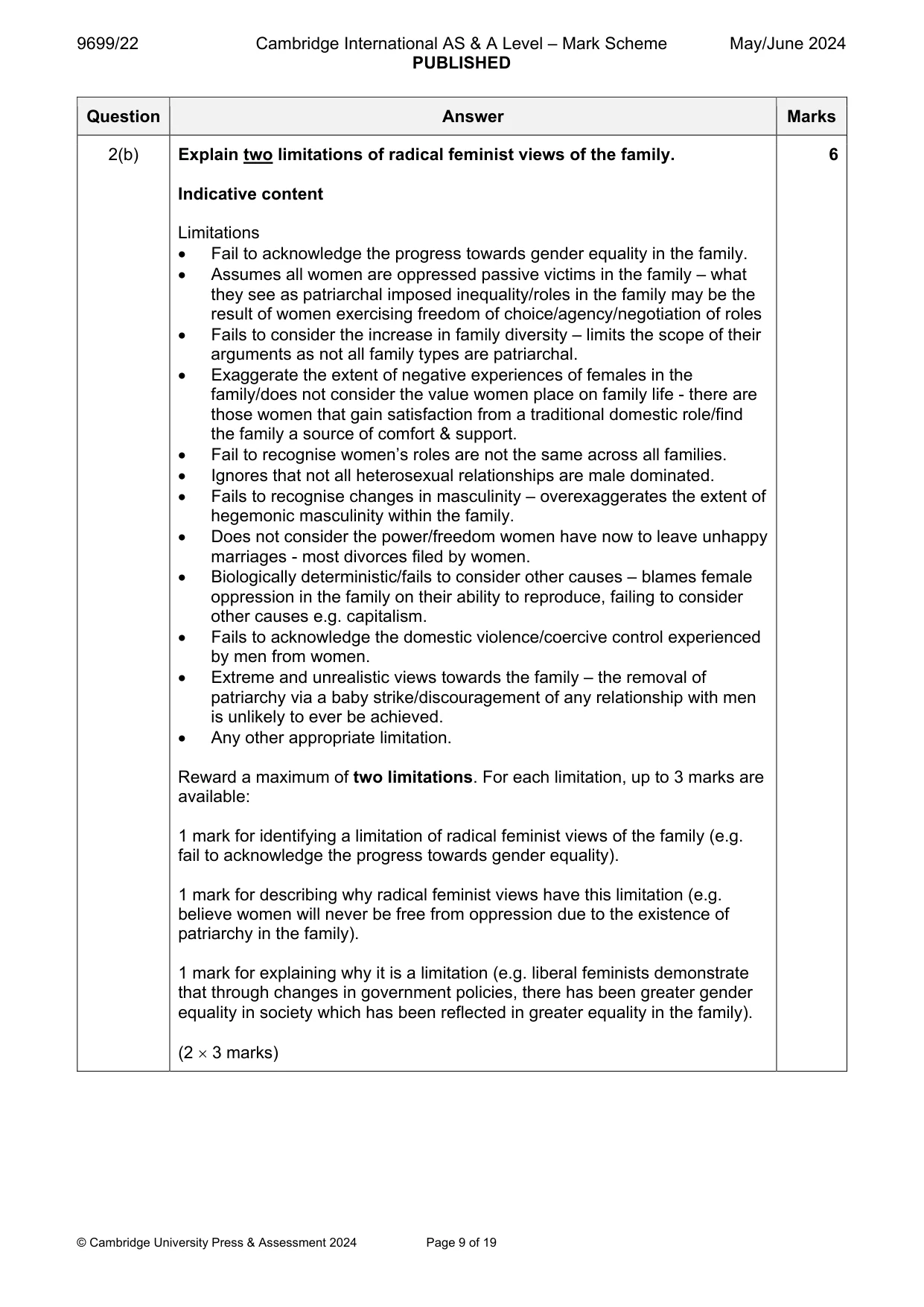 Mark scheme, page 9 of 19