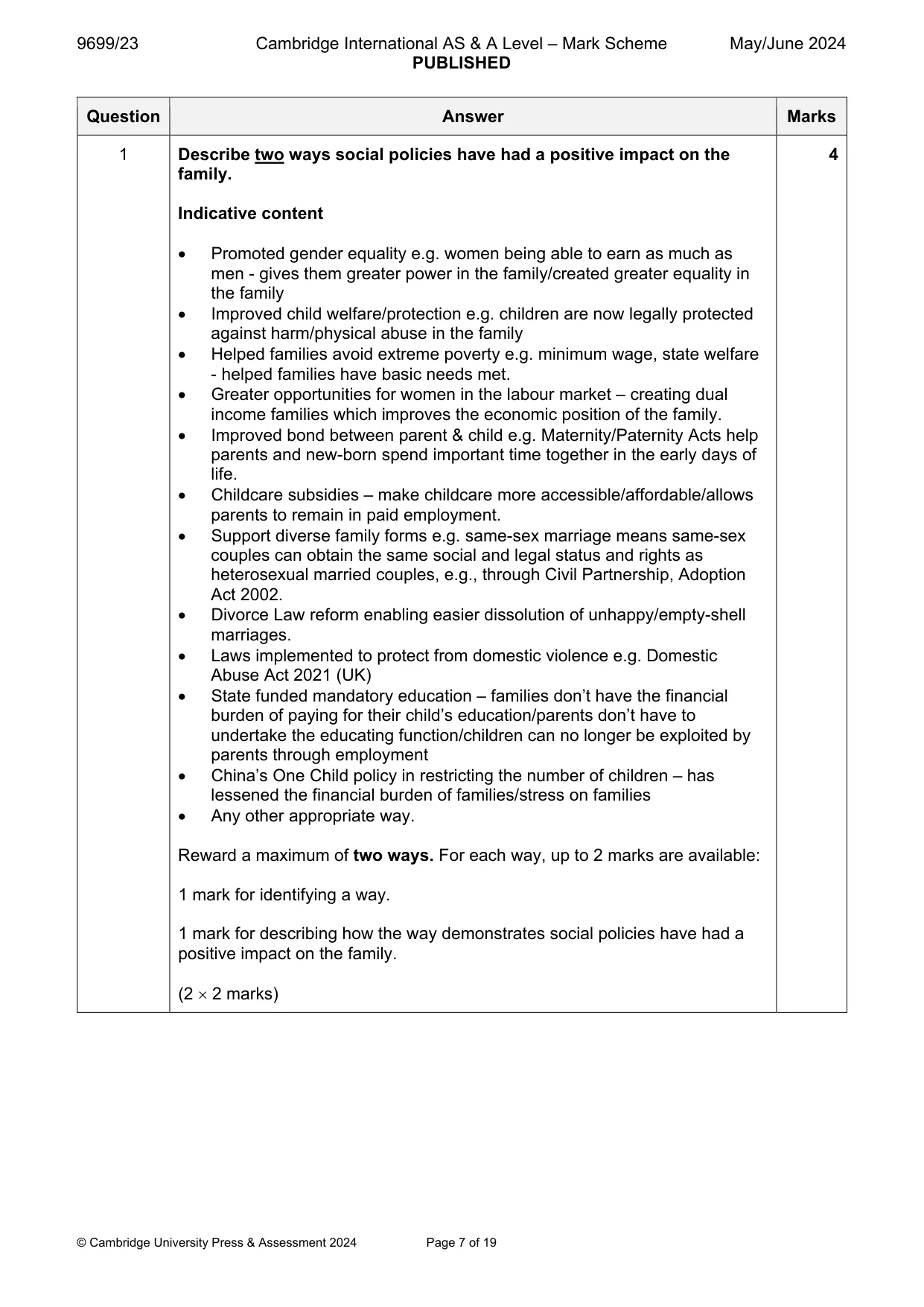 Mark scheme, page 7 of 19