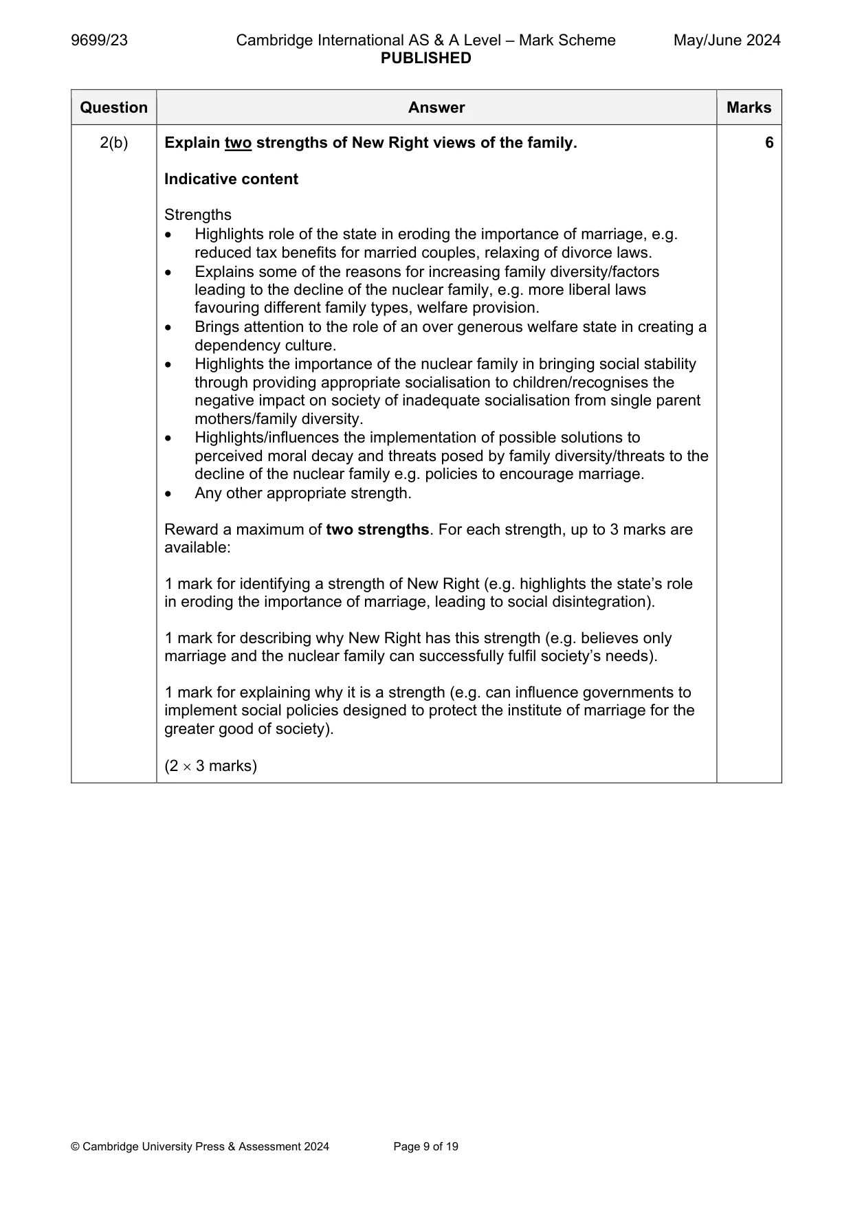 Mark scheme, page 9 of 19