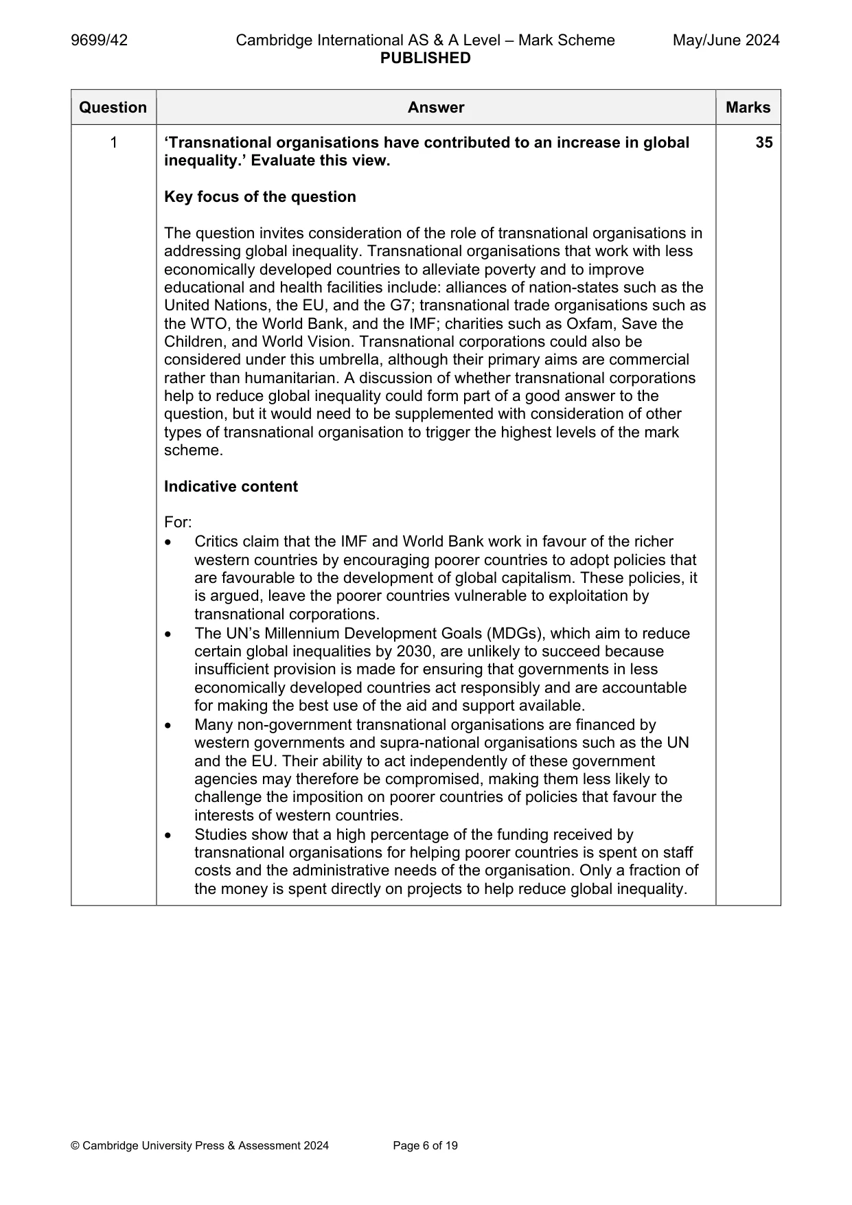 Mark scheme, page 6 of 19