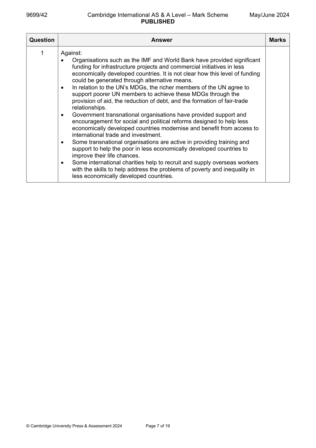 Mark scheme, page 7 of 19