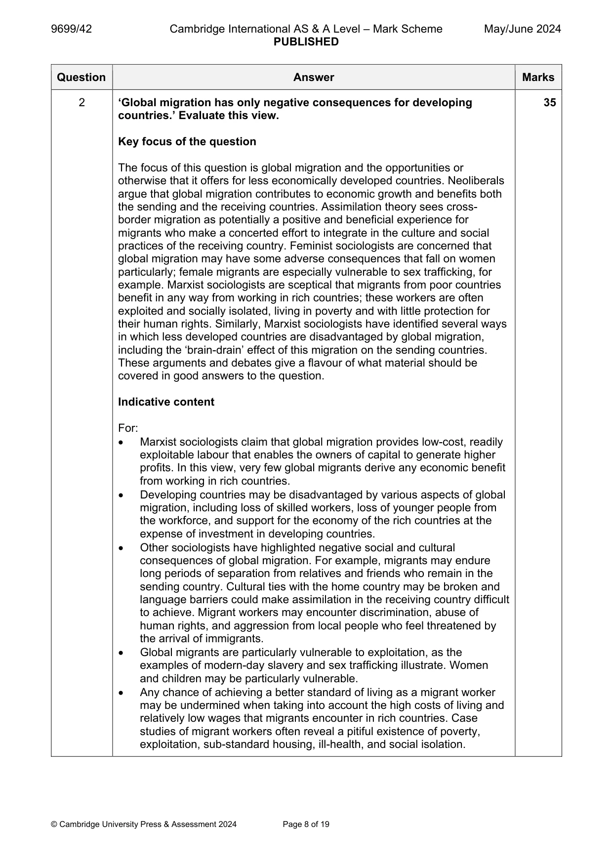 Mark scheme, page 8 of 19