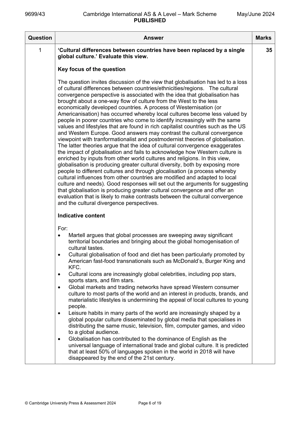 Mark scheme, page 6 of 19