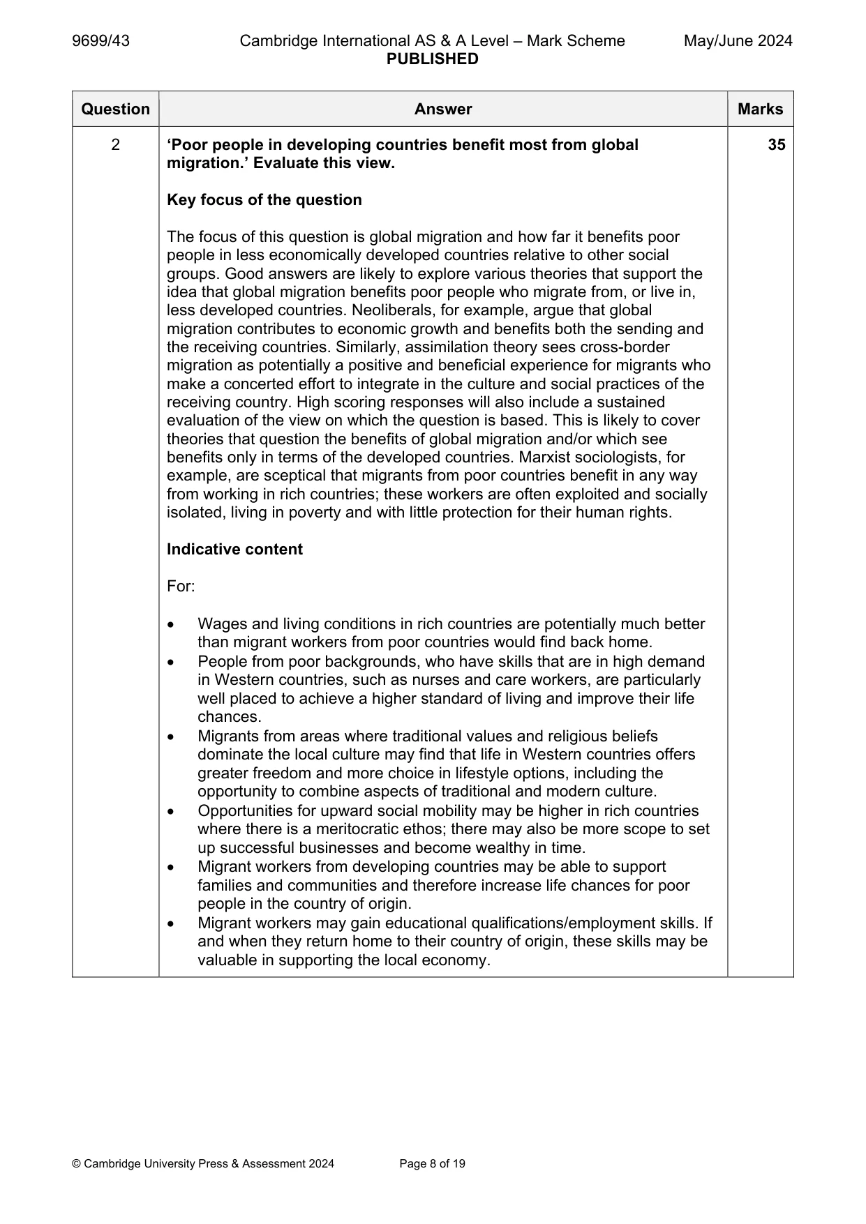 Mark scheme, page 8 of 19
