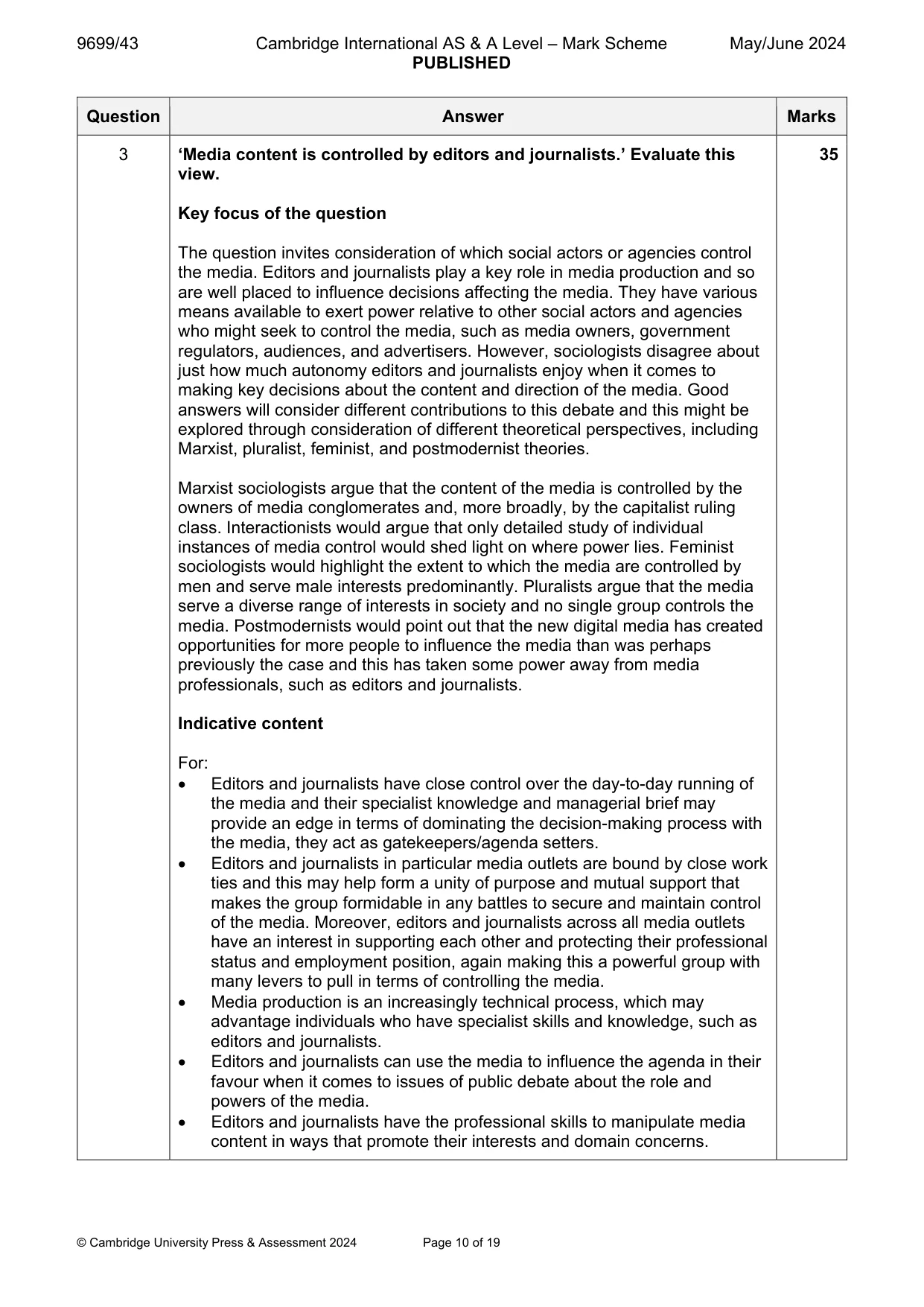 Mark scheme, page 10 of 19