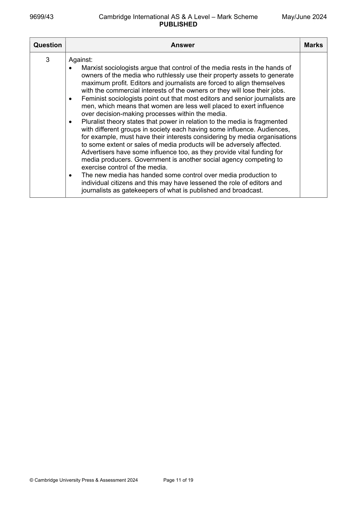 Mark scheme, page 11 of 19