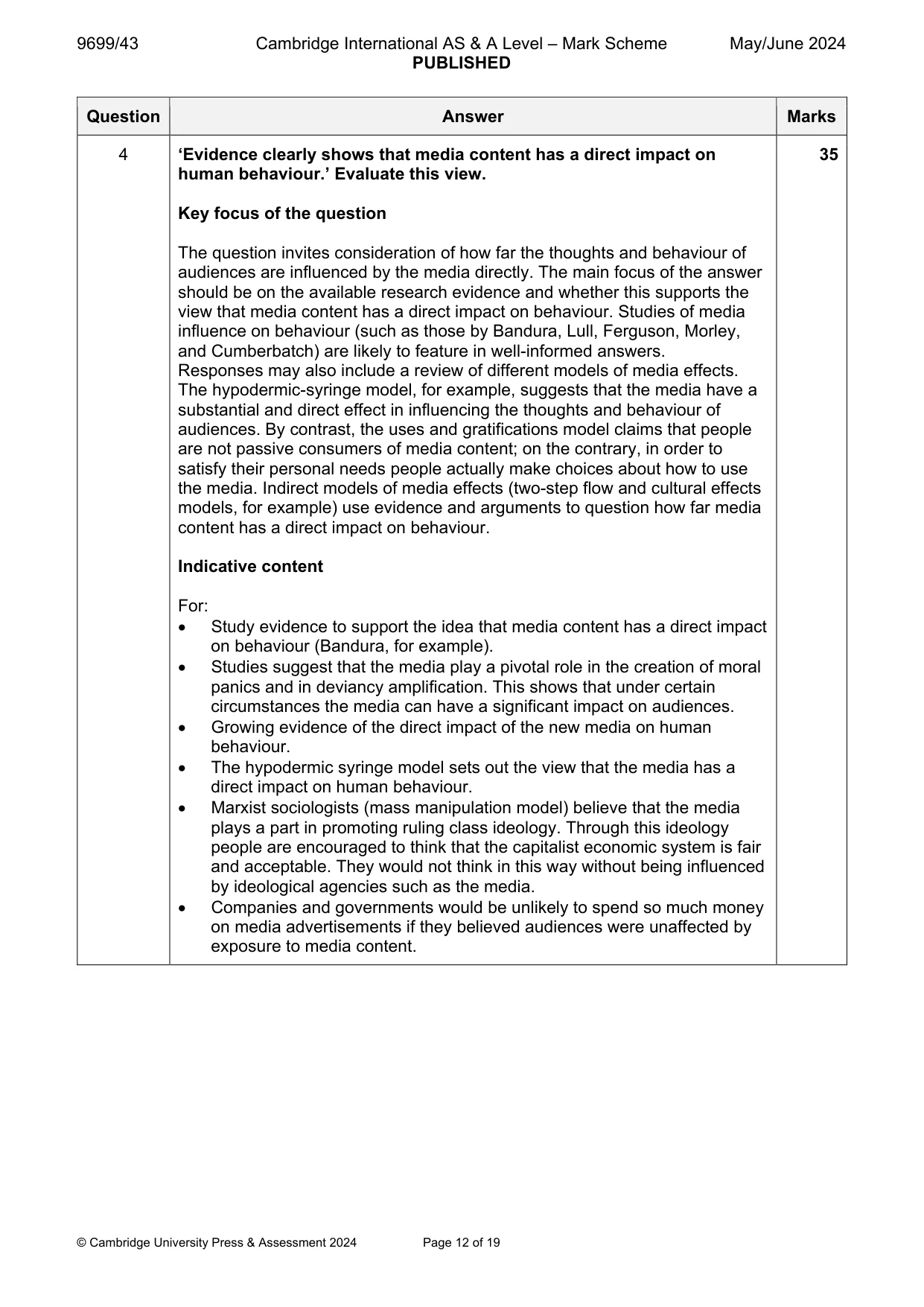 Mark scheme, page 12 of 19