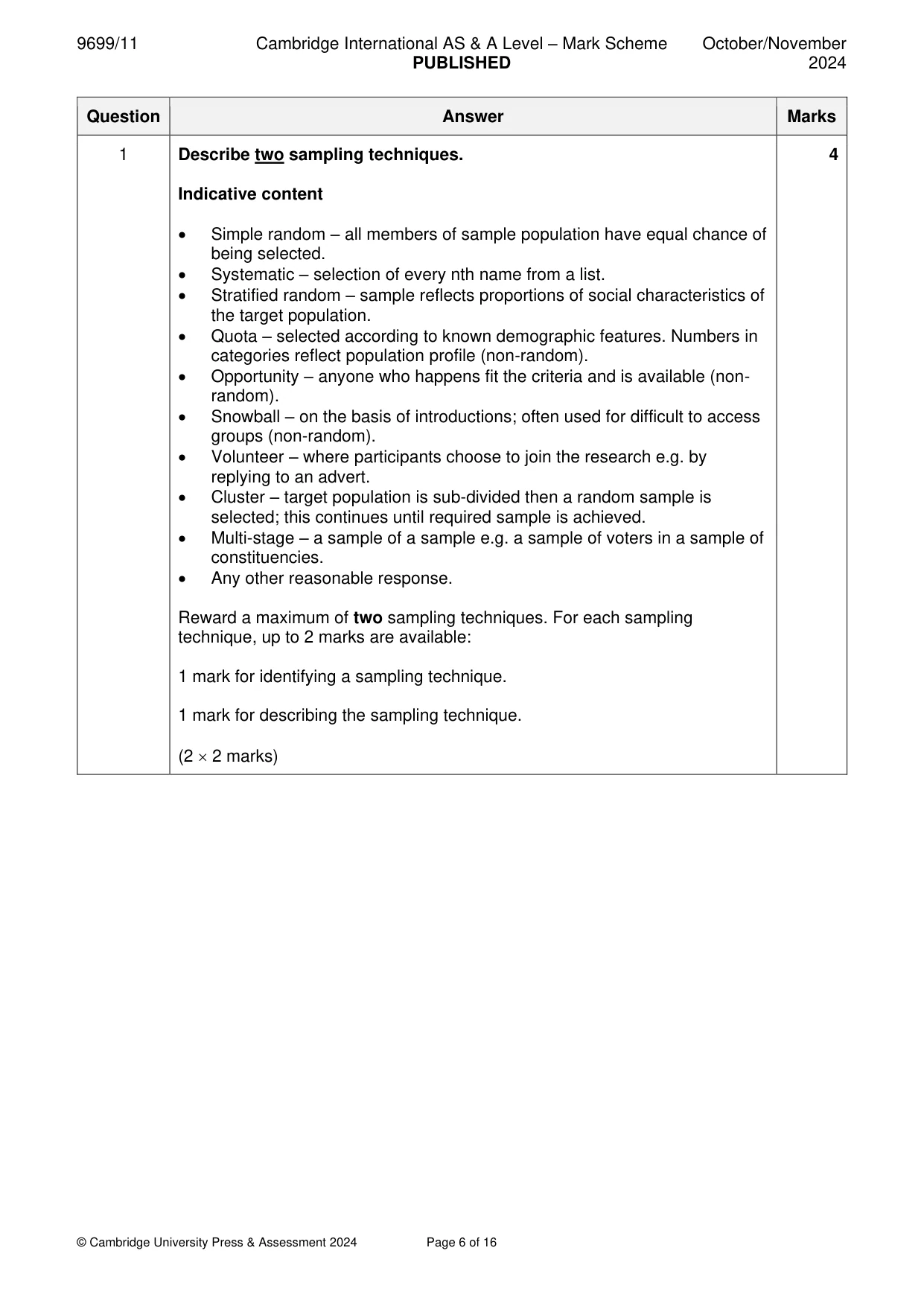 Mark scheme, page 6 of 16