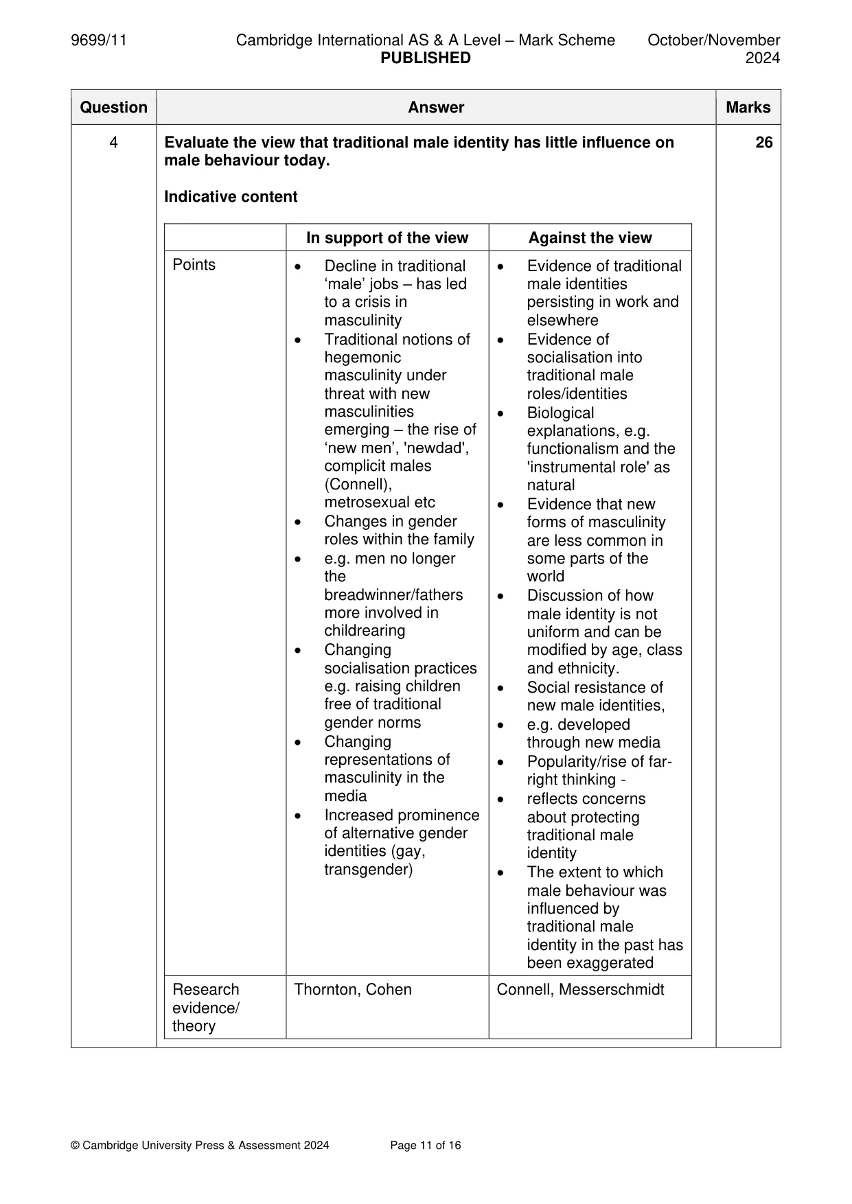 Mark scheme, page 11 of 16