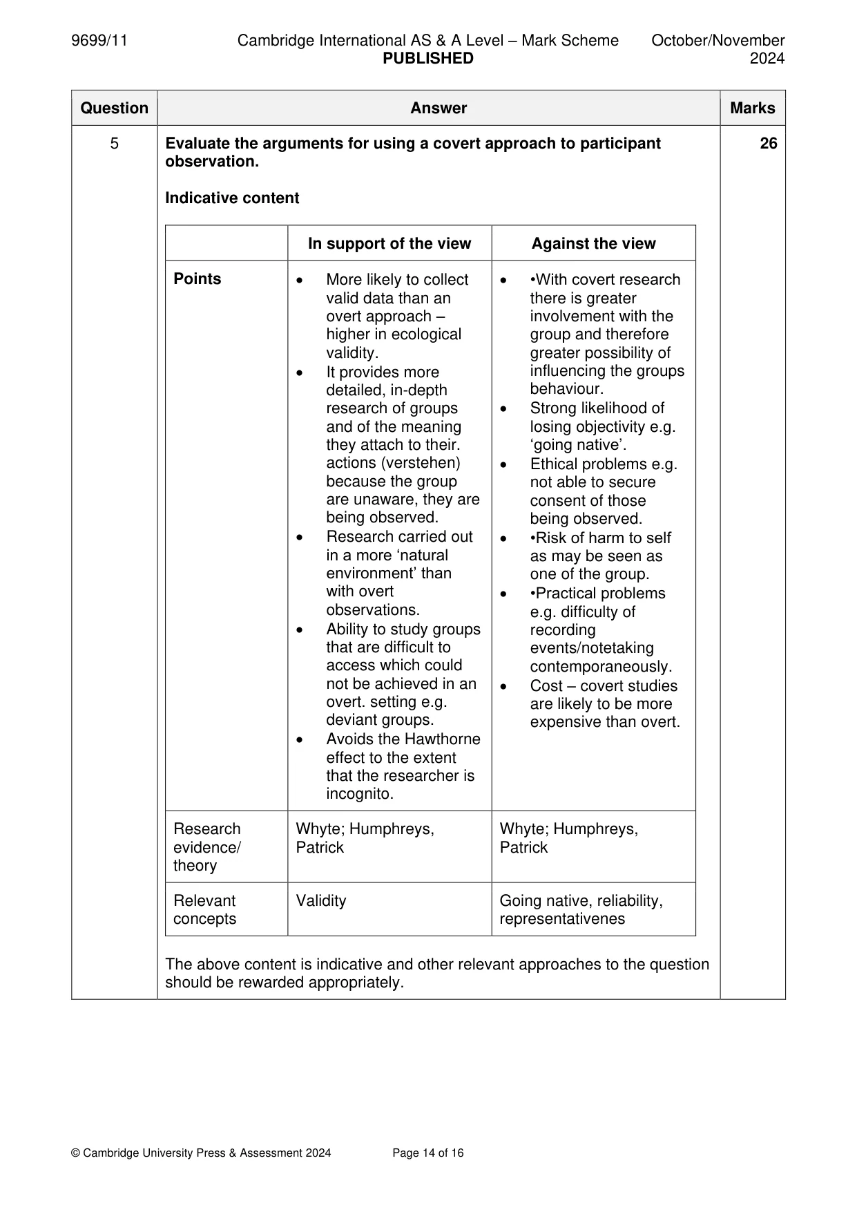 Mark scheme, page 14 of 16