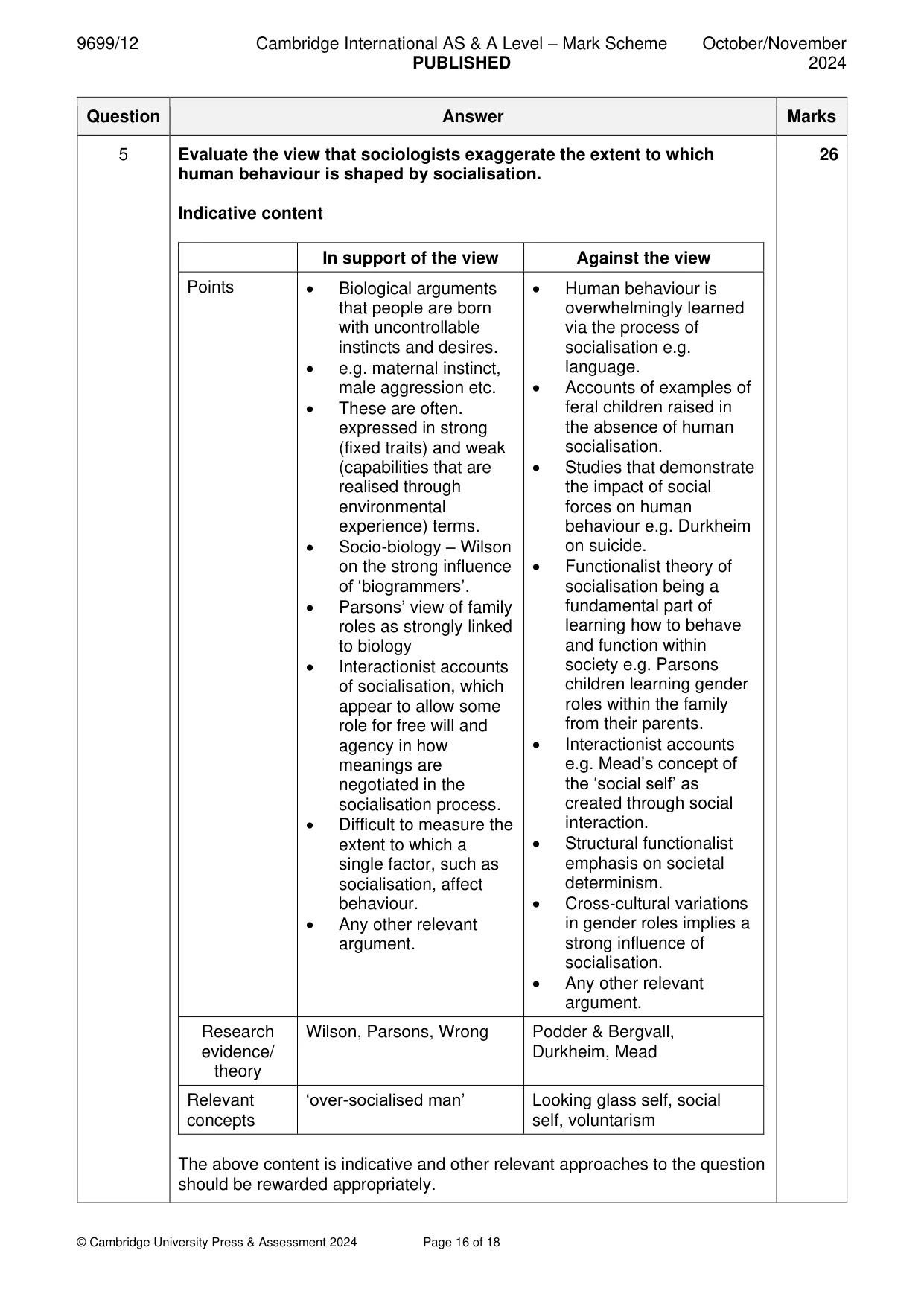 Mark scheme, page 16 of 18