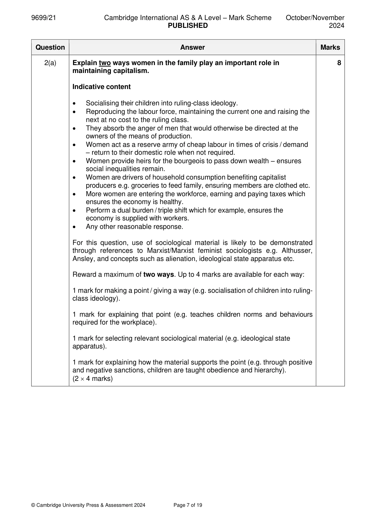 Mark scheme, page 7 of 19