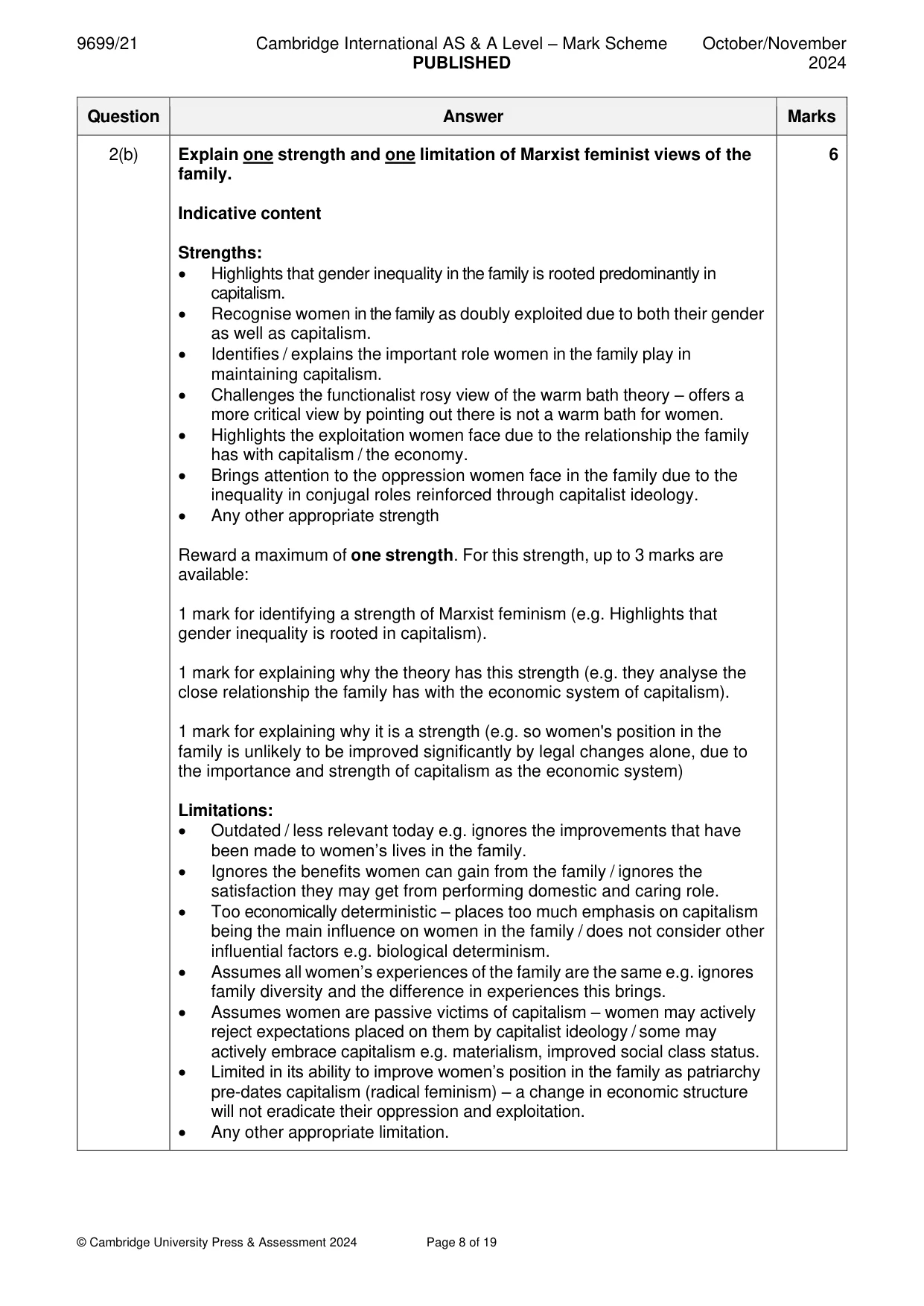 Mark scheme, page 8 of 19