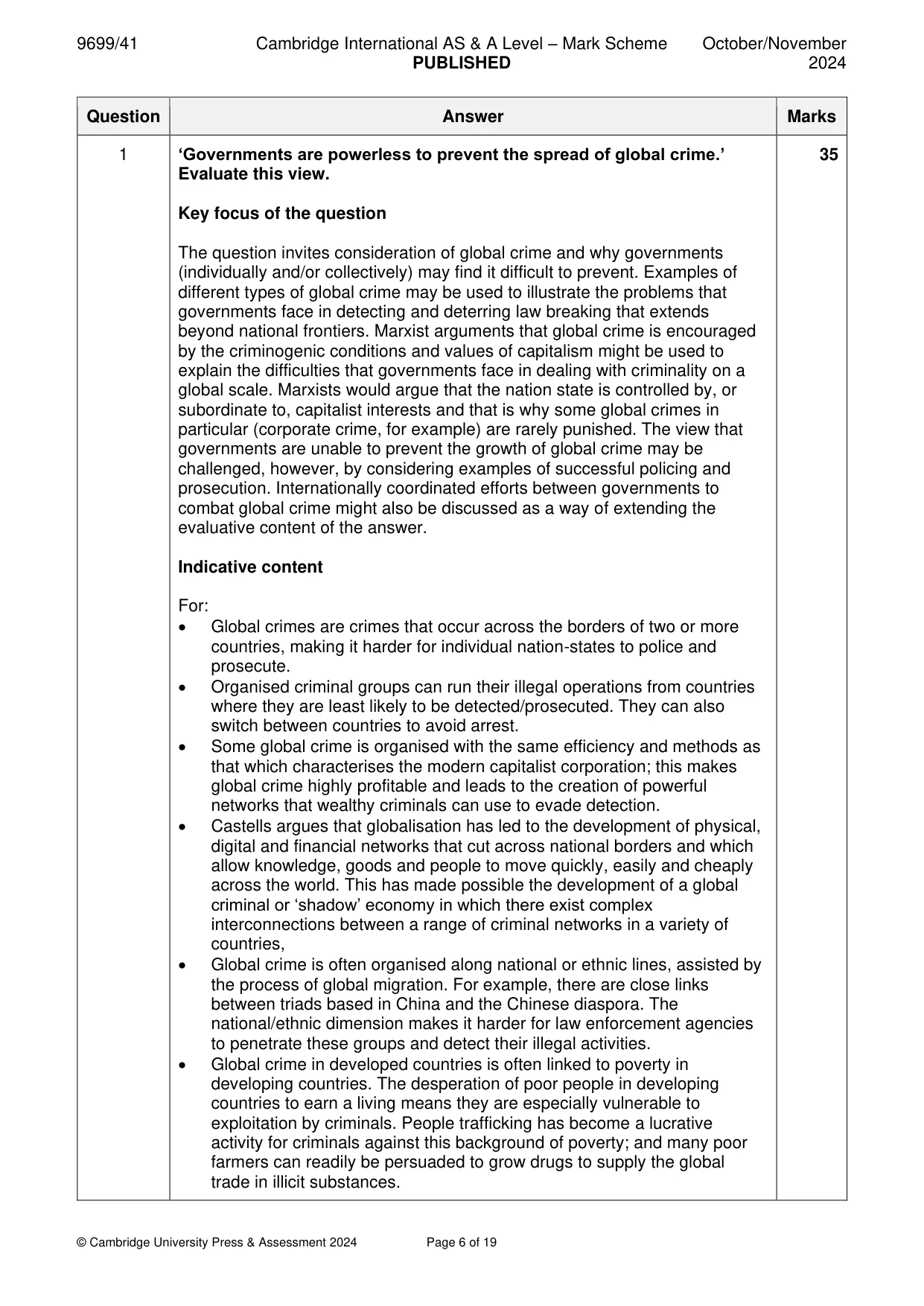 Mark scheme, page 6 of 19