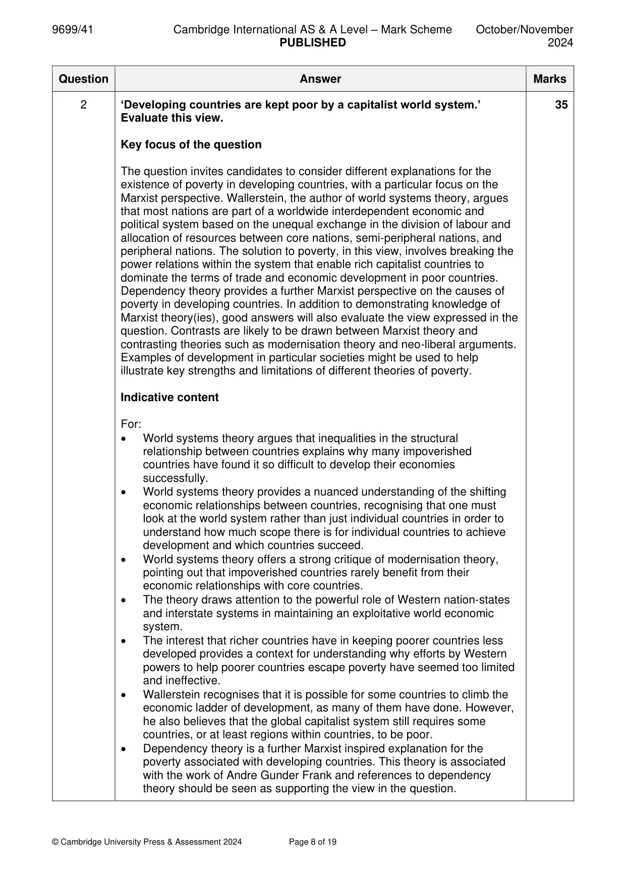 Mark scheme, page 8 of 19