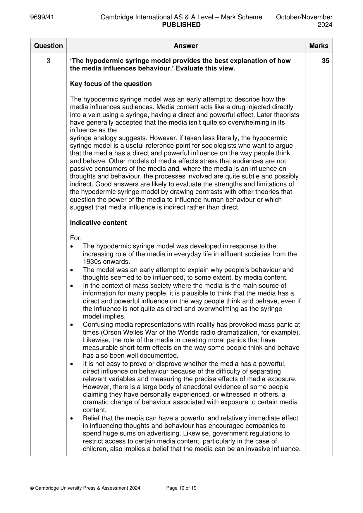 Mark scheme, page 10 of 19